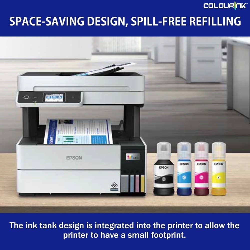 Epson Eco Ink Tank L6460 A4 3-in-1 Wifi Pigment Colour Photo Printer ADF Duplex Print Mobile Similar L3250 L6490 GX6070