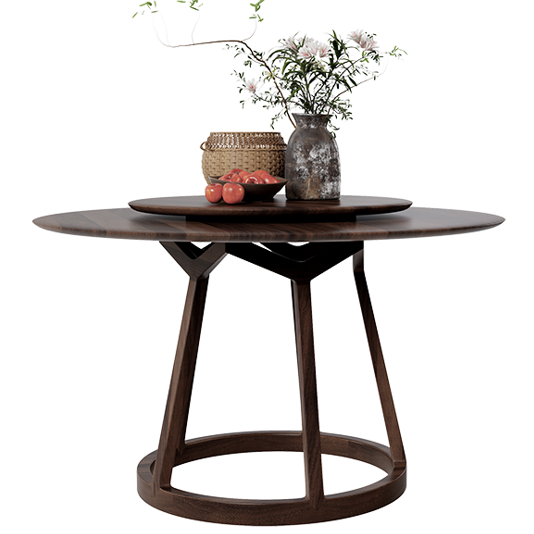 1.3米圓木架旋轉盤餐枱 8050