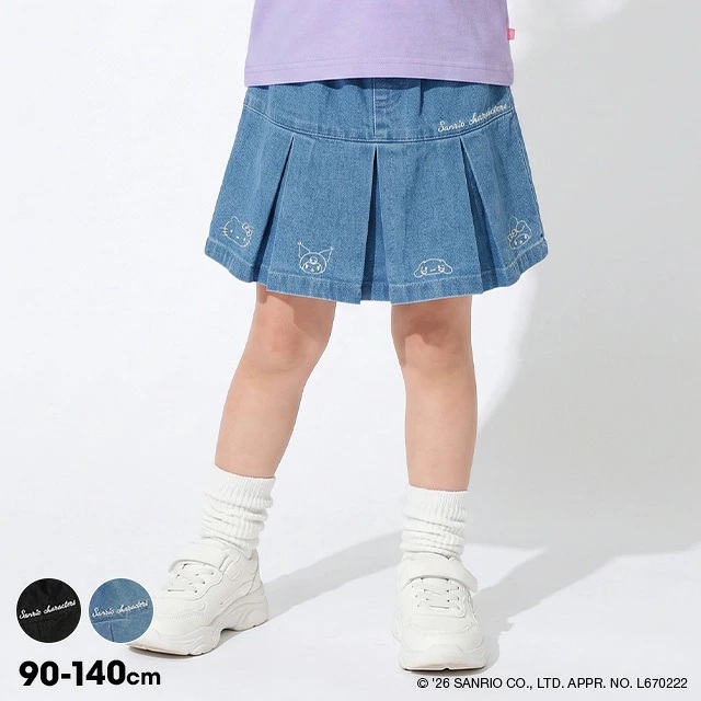 🆕【⭐訂購⭐】 🇯🇵日本直送 🌀#Sanrio 刺繡牛仔百褶裙 (附內襯短褲)［2款選］🌀[ELIA-0108][261015]