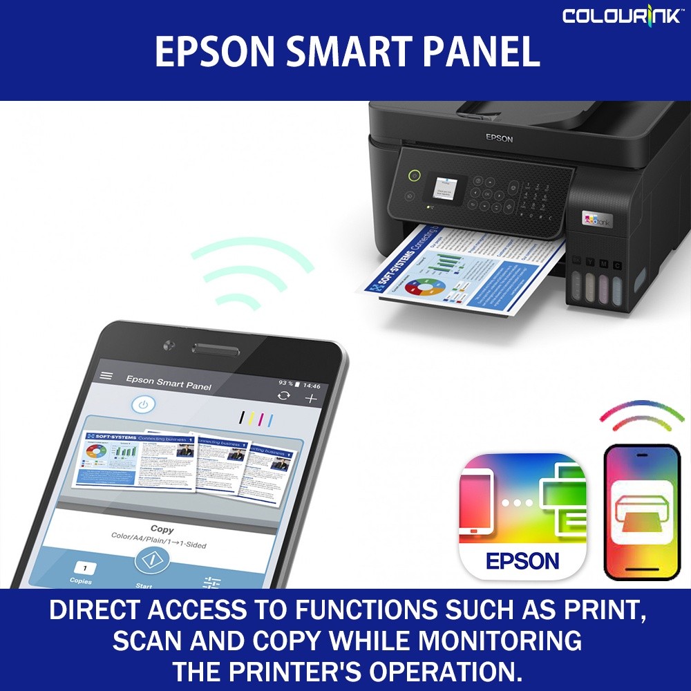Epson EcoTank L6370 A4 Wireless 3 in 1 Refill Color Ink Tank Printer ADF Mobile Print similar L3250 T720DW GX7070 L6270