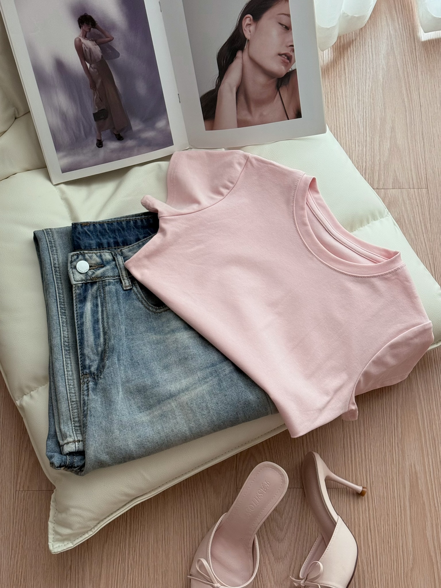 Hailey Cotton Tee | Pink