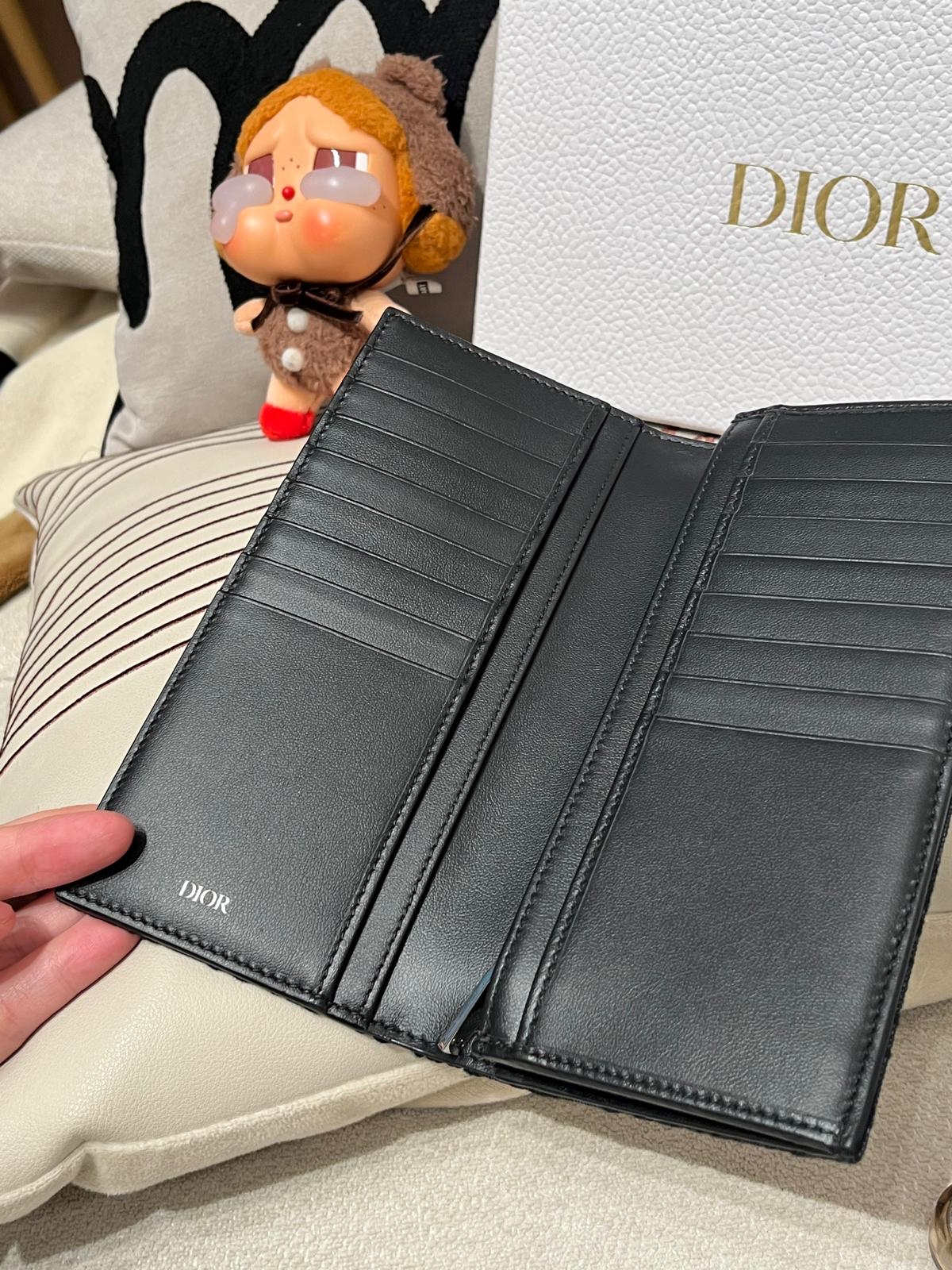 未使用品 Dior Long Vertical Wallet Black Dior Oblique Jacquard 100%Authentic, Unused ✅Box