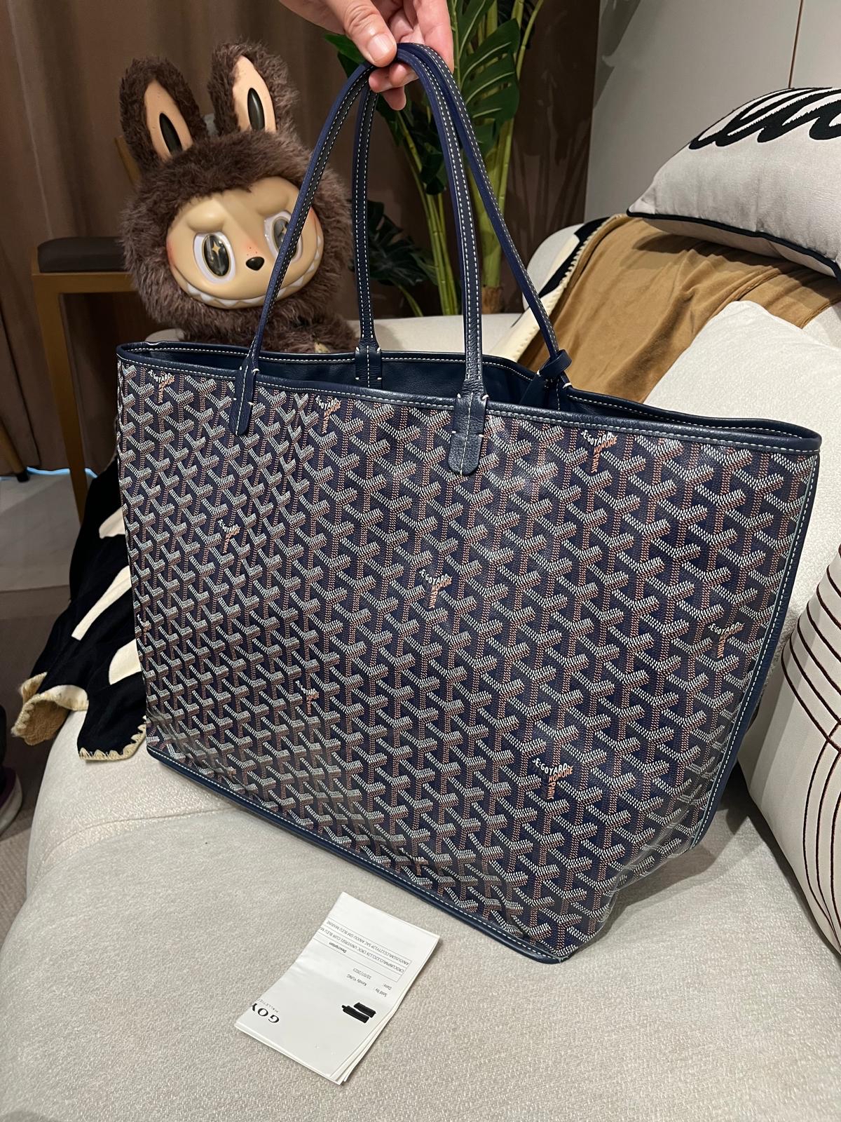 Goyard Anjou gm tote bag Navy 100%Authentic ,95%new ✅香港專門店收據 ✅dust bag