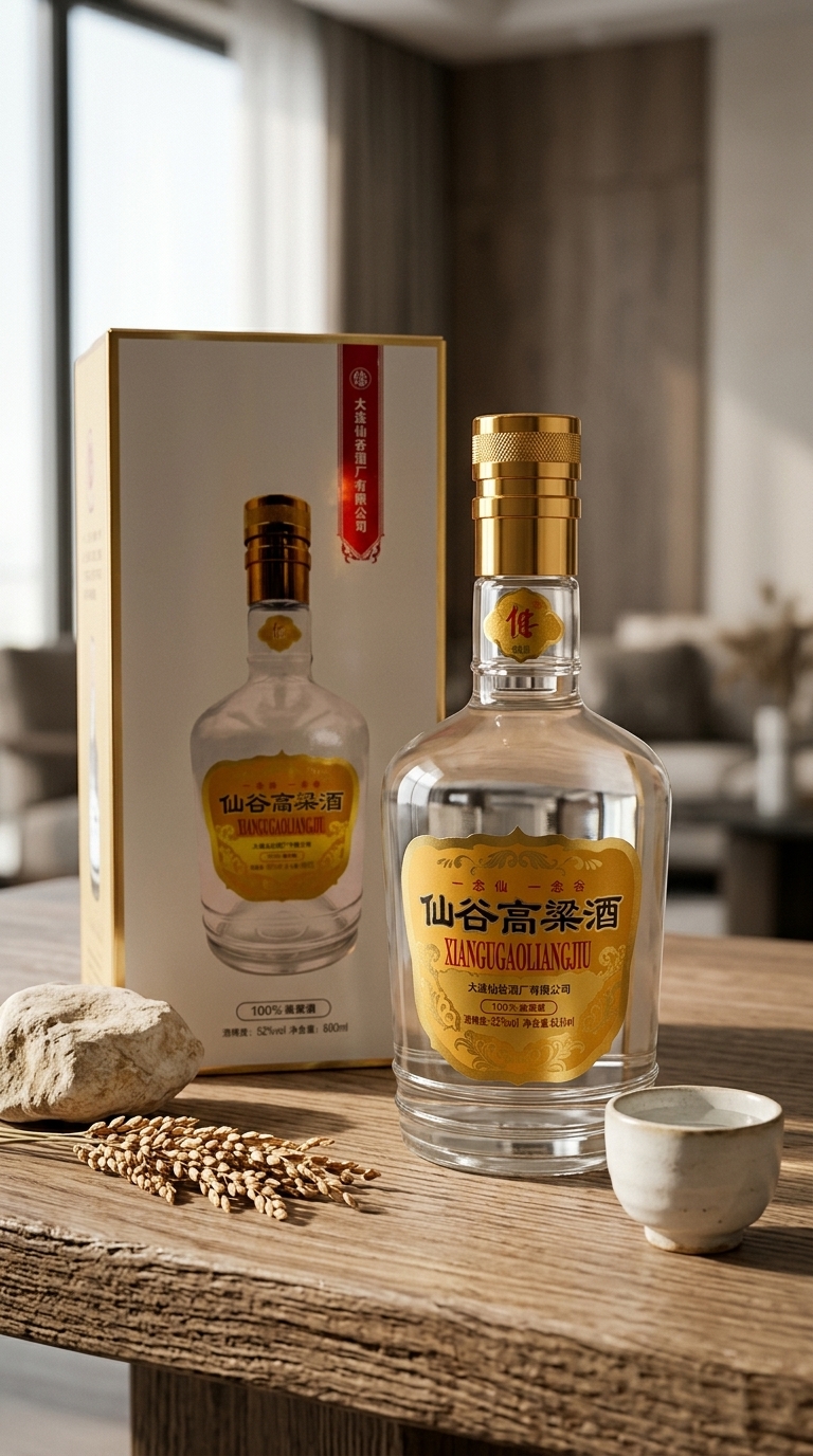 仙谷坊 高粱酒52%  (純高粱固態釀造) 清香型白酒 600ml