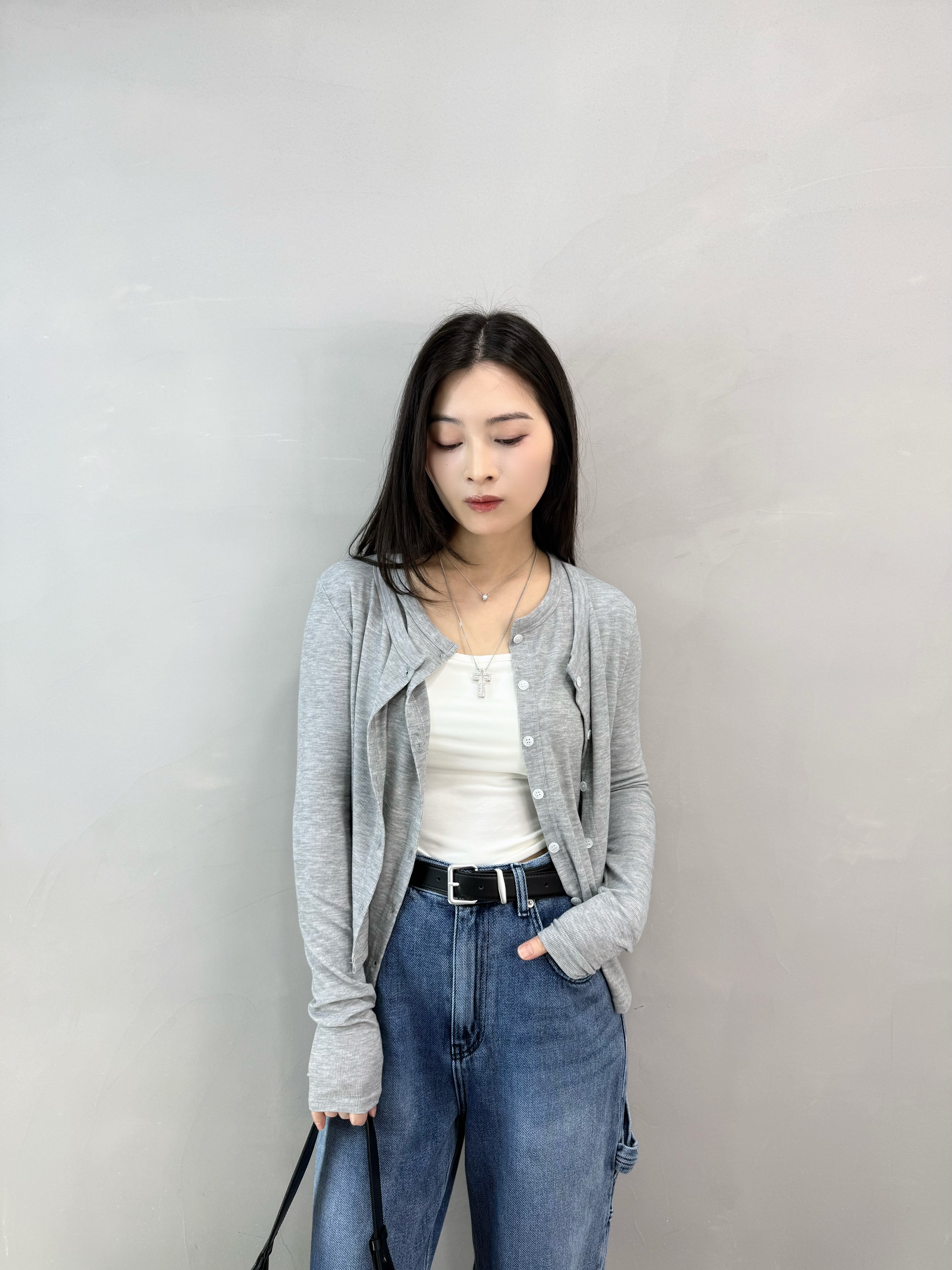 J65 假兩件扣鈕外套