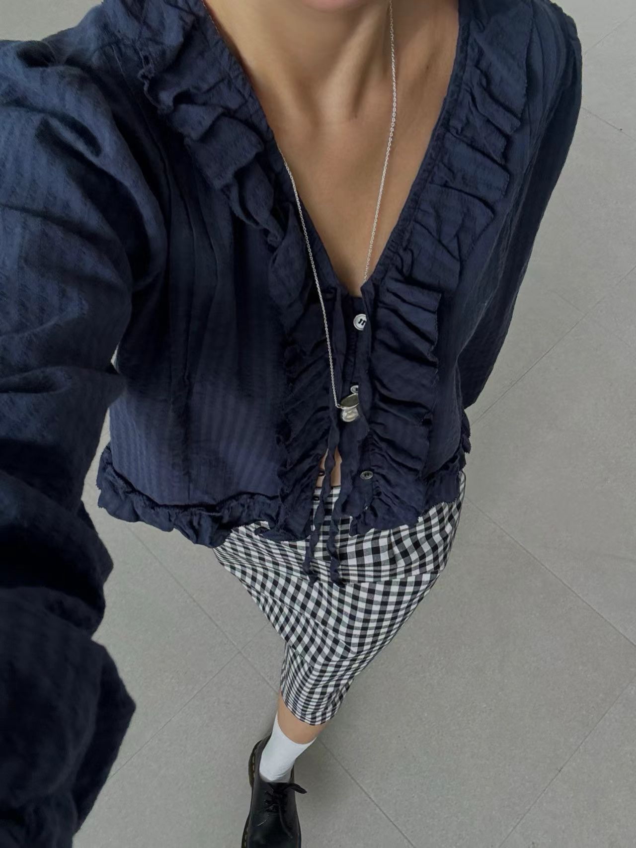 Ruffle soft cotton shirt 