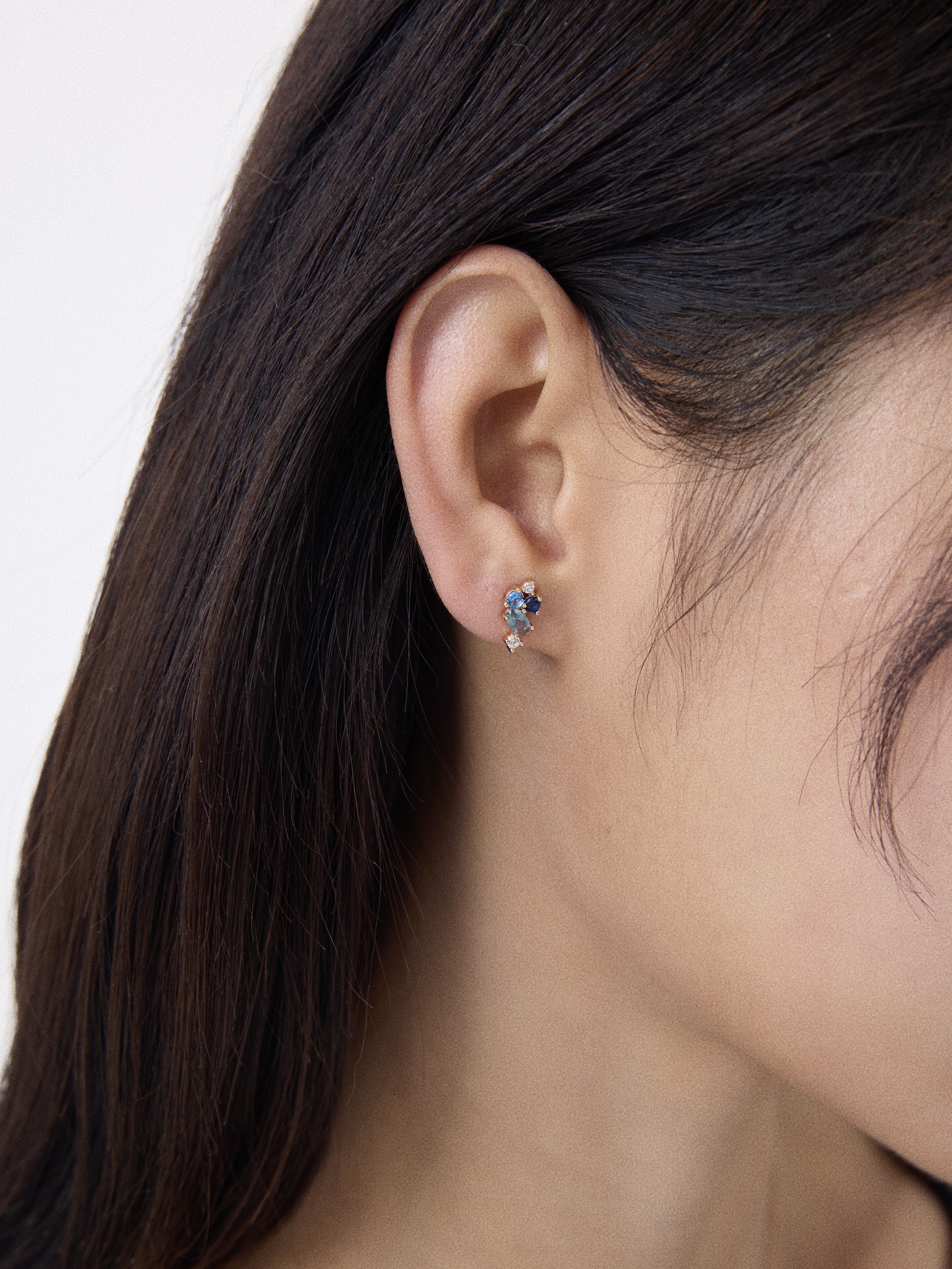 Elena Sapphire Earring Plaqué or 