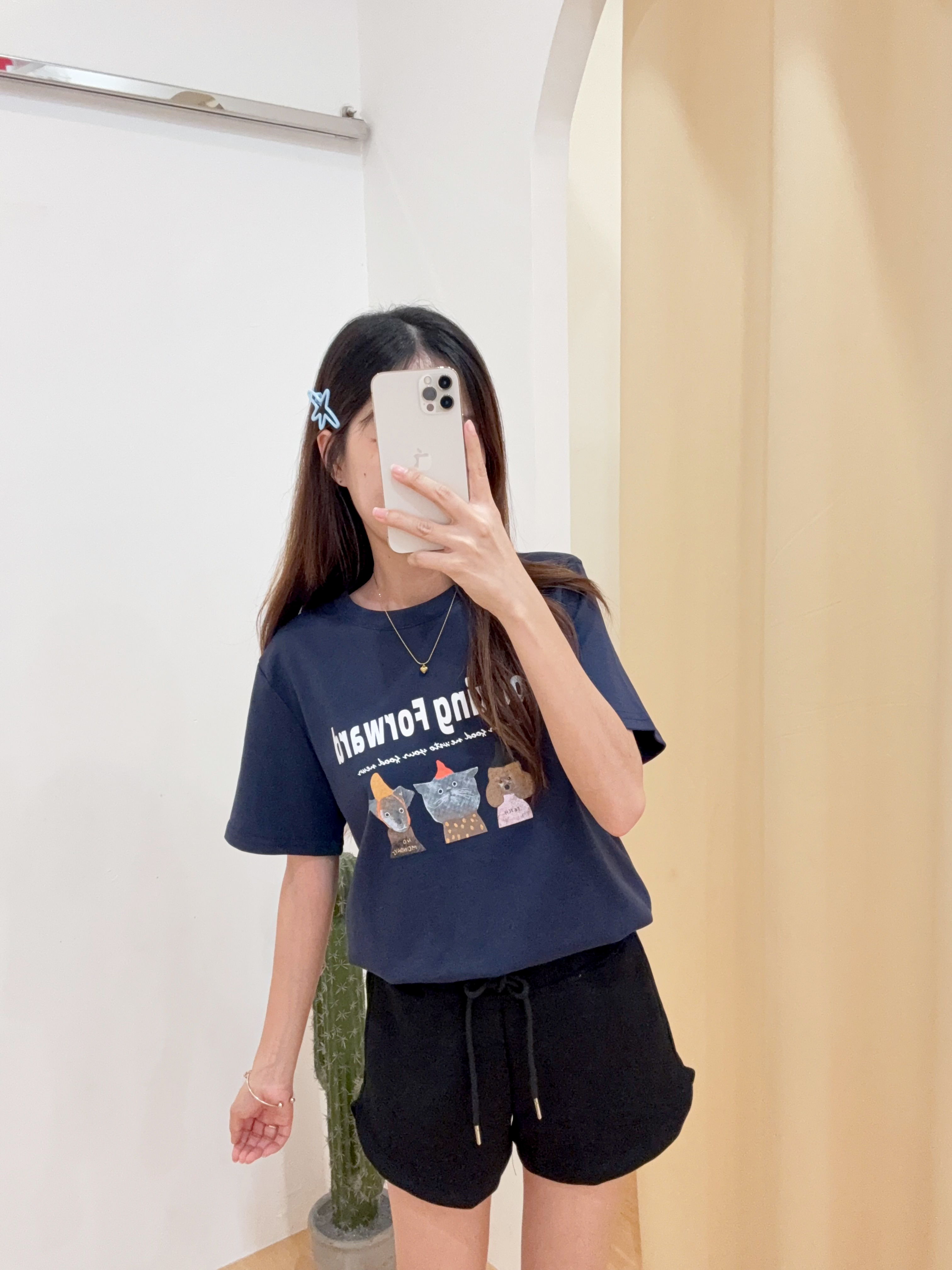 可爱三只动物Oversize Tee R2596