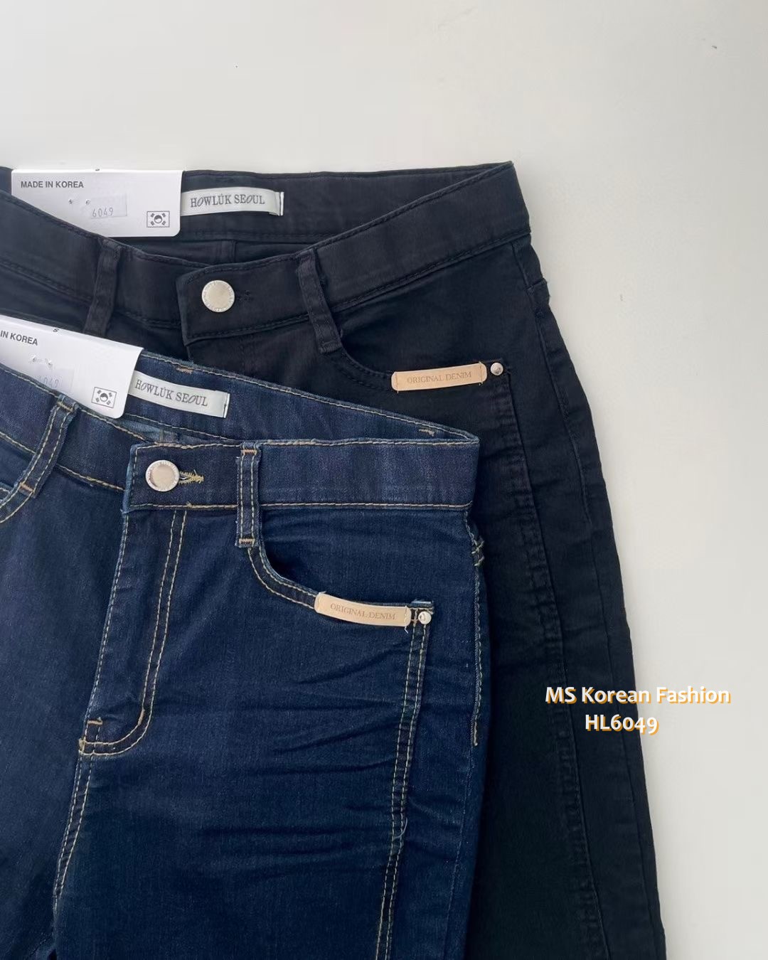 HL6049 韓國🌼Howluk拼接線條喇叭牛