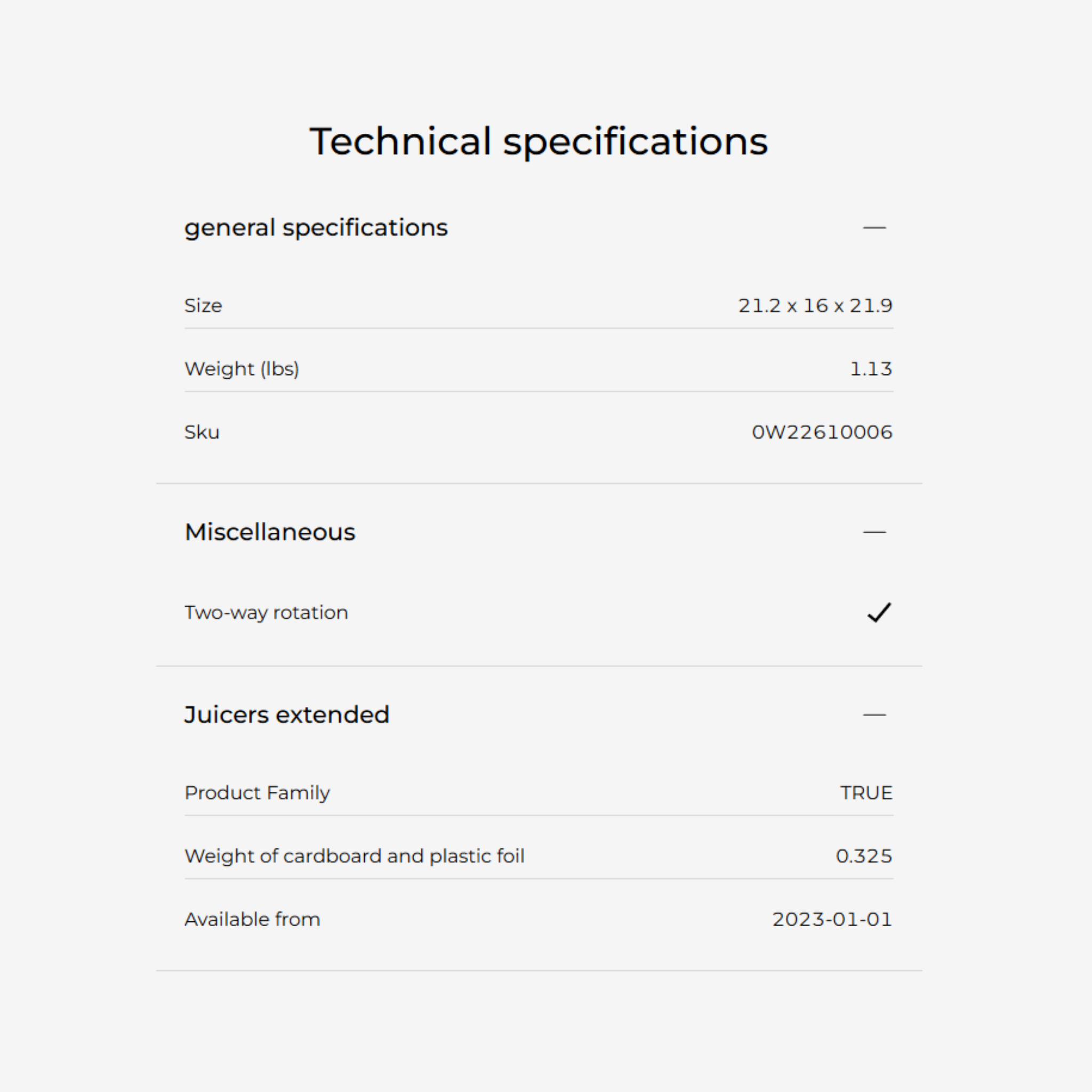 Kenwood 1L 60W Citrus Press Juicer White (JE290A)