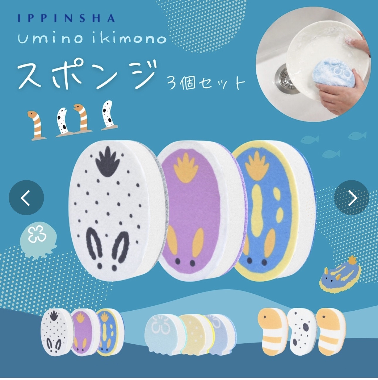 日本進口海洋生物無紡布海綿(3pcs)
