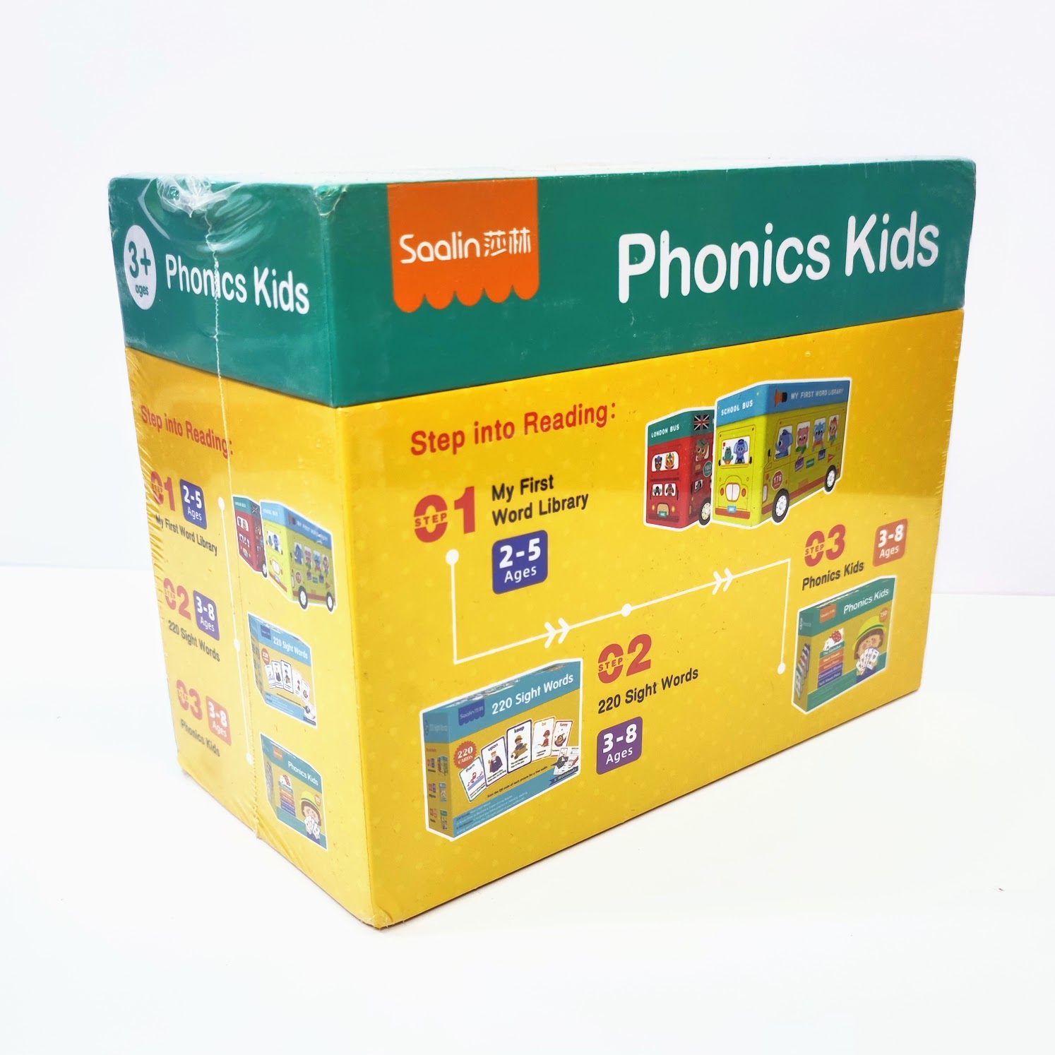 Saalin phonics kid  莎林自然拼讀卡片 150 單詞卡+ 5本互動遊戲書  支持小達人點讀筆|點讀筆另購 D24