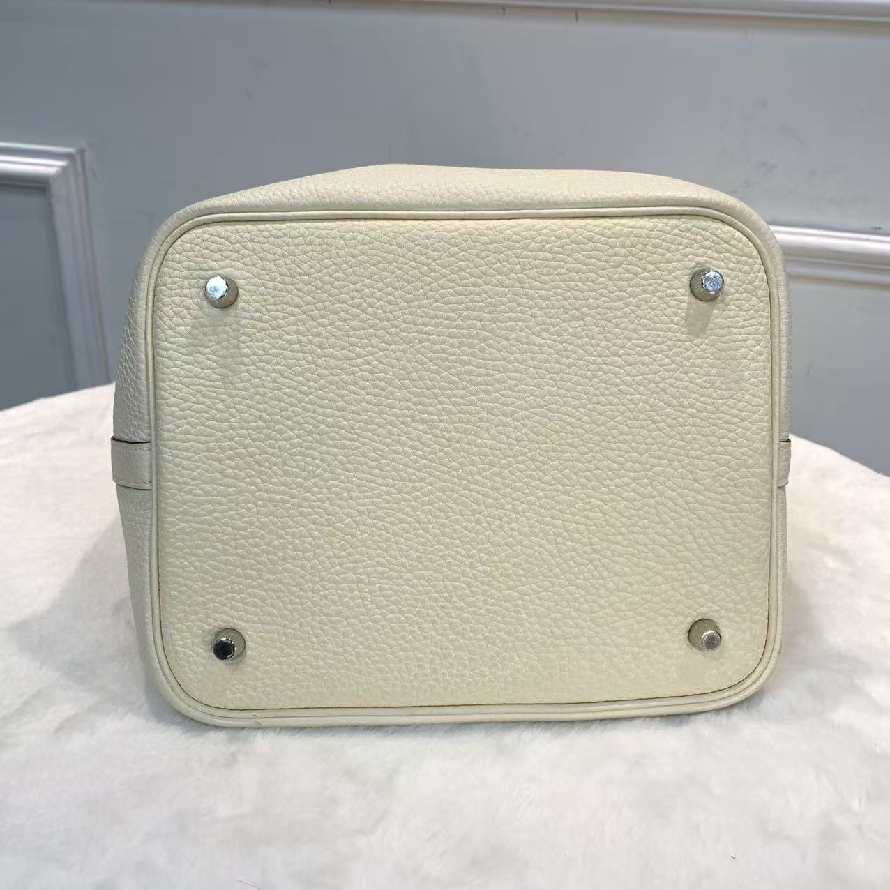 【熱門配色 】Hermes Picotin 22 菜籃子Nata奶油白拼啡色皮