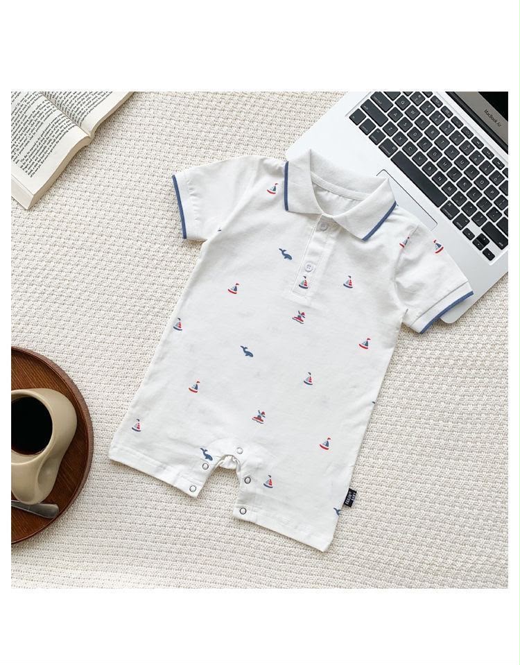 790945 | Baby Nautical Embroidered Polo Romper