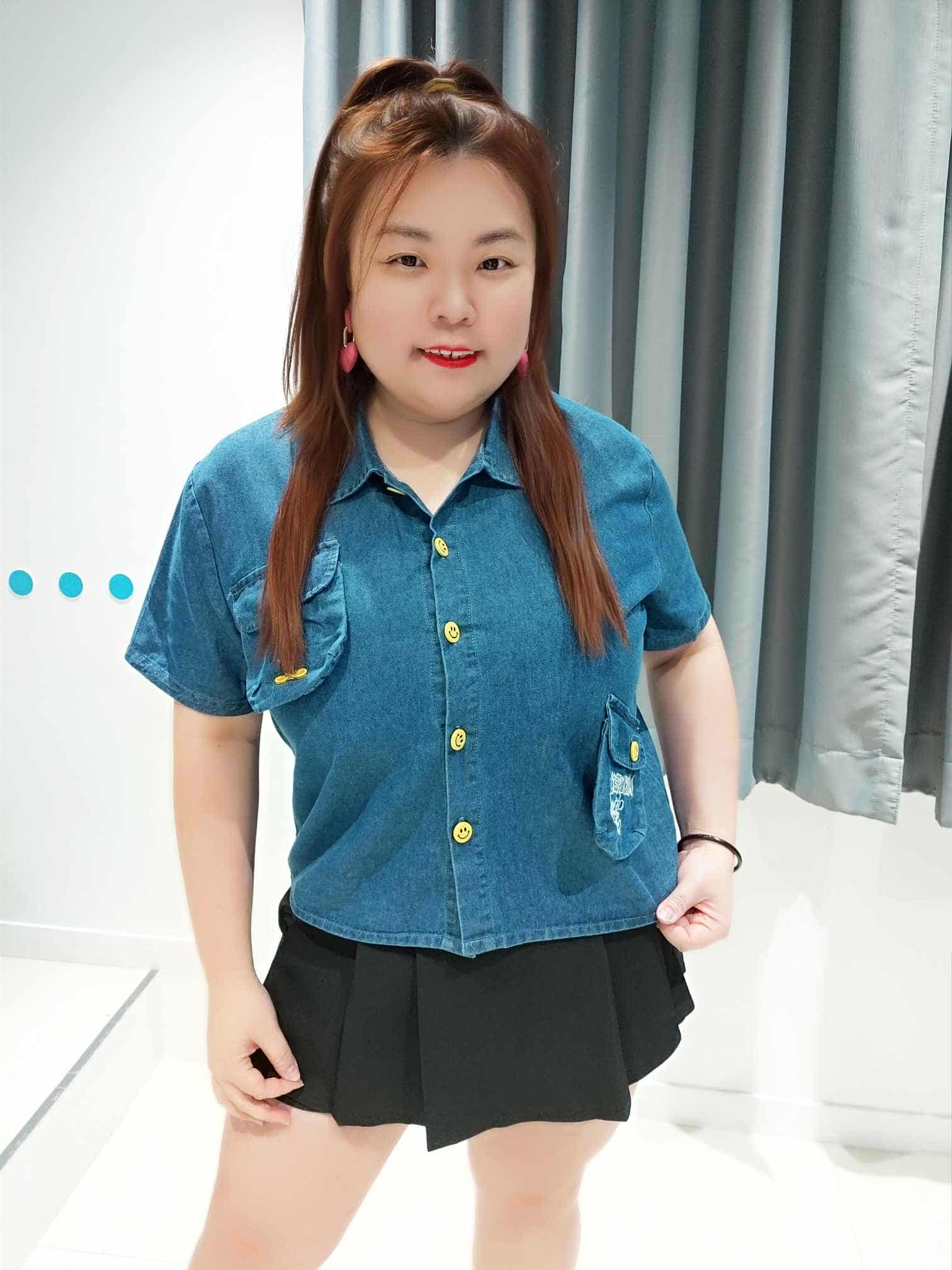 ENC02 刺绣米奇立体口袋牛仔上衣 (胸围 100-115CM以内)