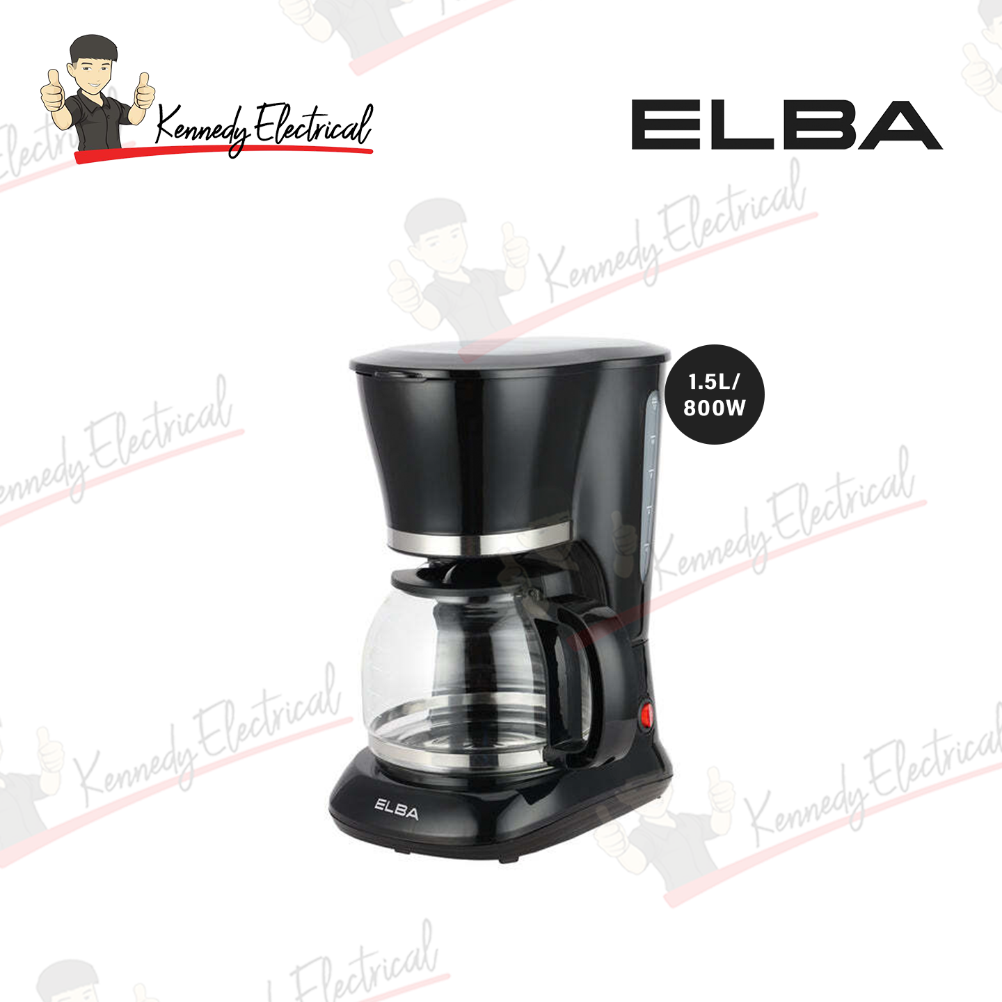 Elba 1.25L Coffee Maker (Black) ECM-R1583(BK)