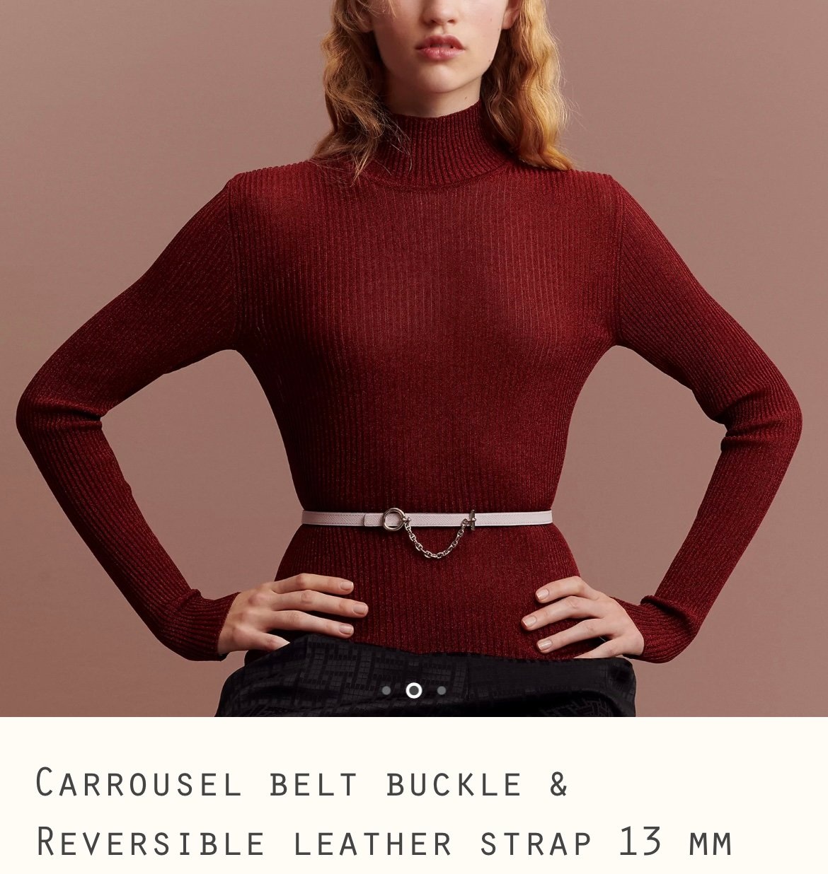 ❤️‍🔥 Hermes 全新🆕 13 mm雙面皮帶 + Carrousel 一個環連一串豬鼻圖案組成皮帶鍍銀扣