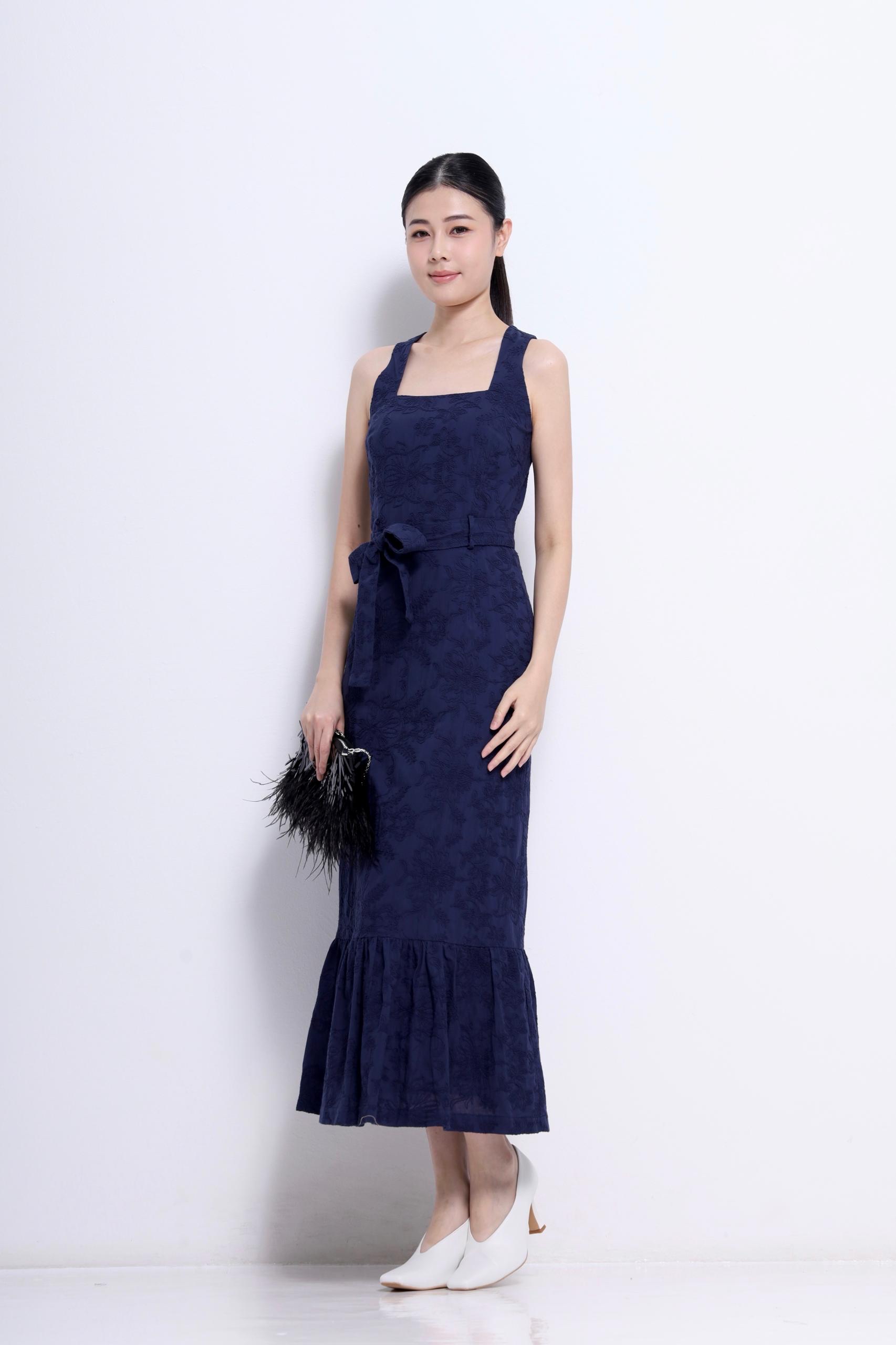 CD2146 Floral Jacquard Mermaid Dress
