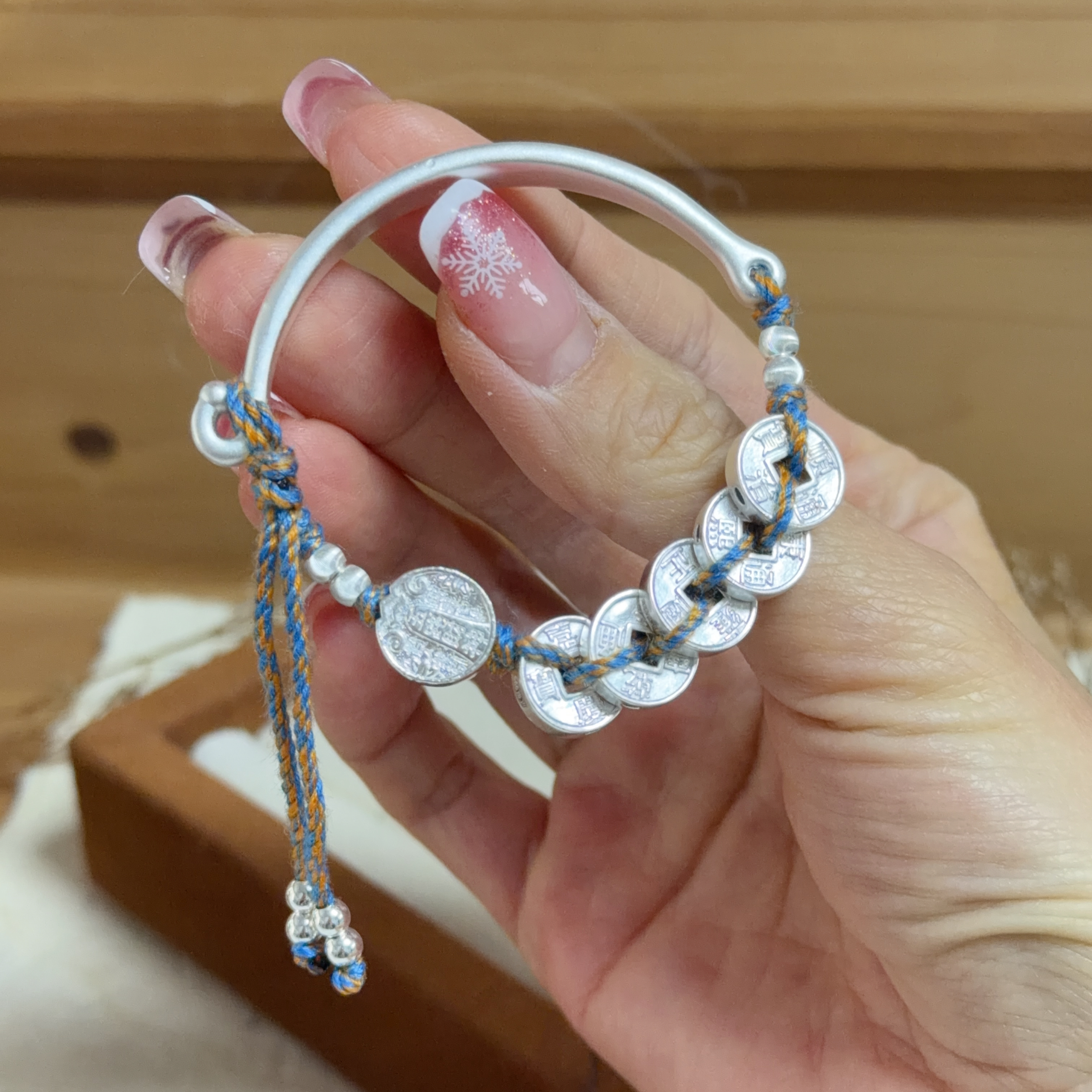 純銀五帝錢手鐲