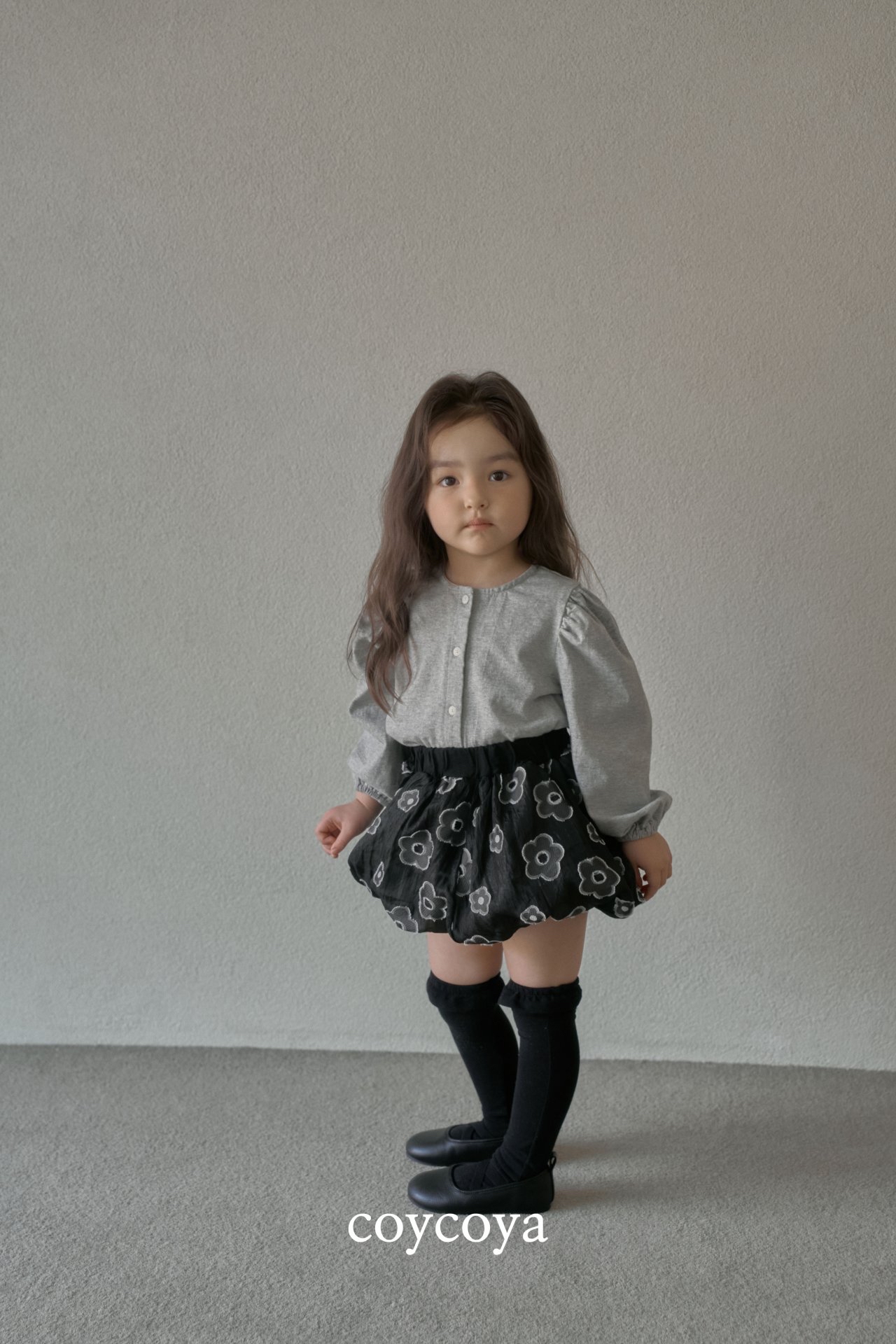 🌸預訂 韓國直送🌸🇰🇷COYCOYA兩色泡泡袖開襟襯衫