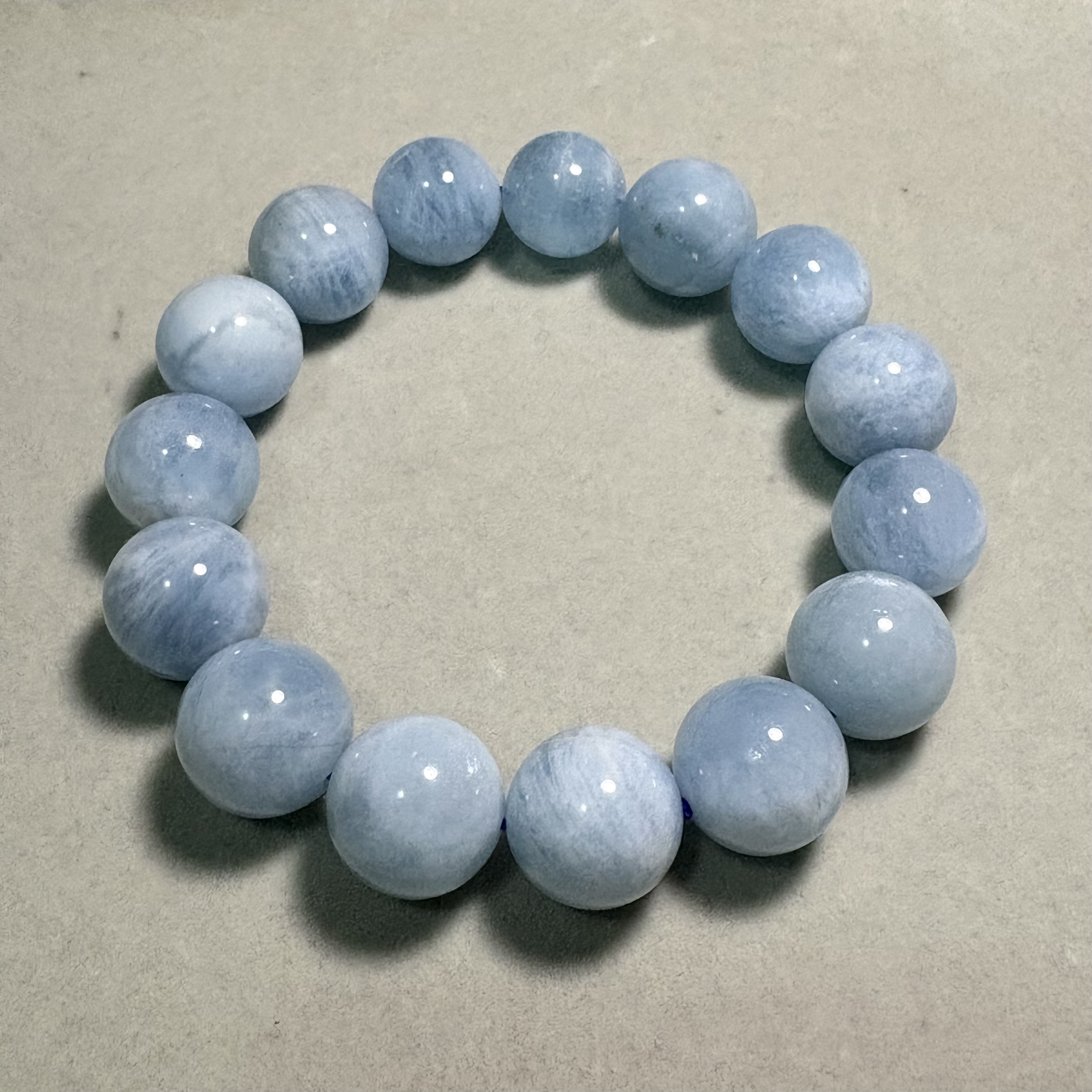 15mm海藍寶天然晶石手串No.4061