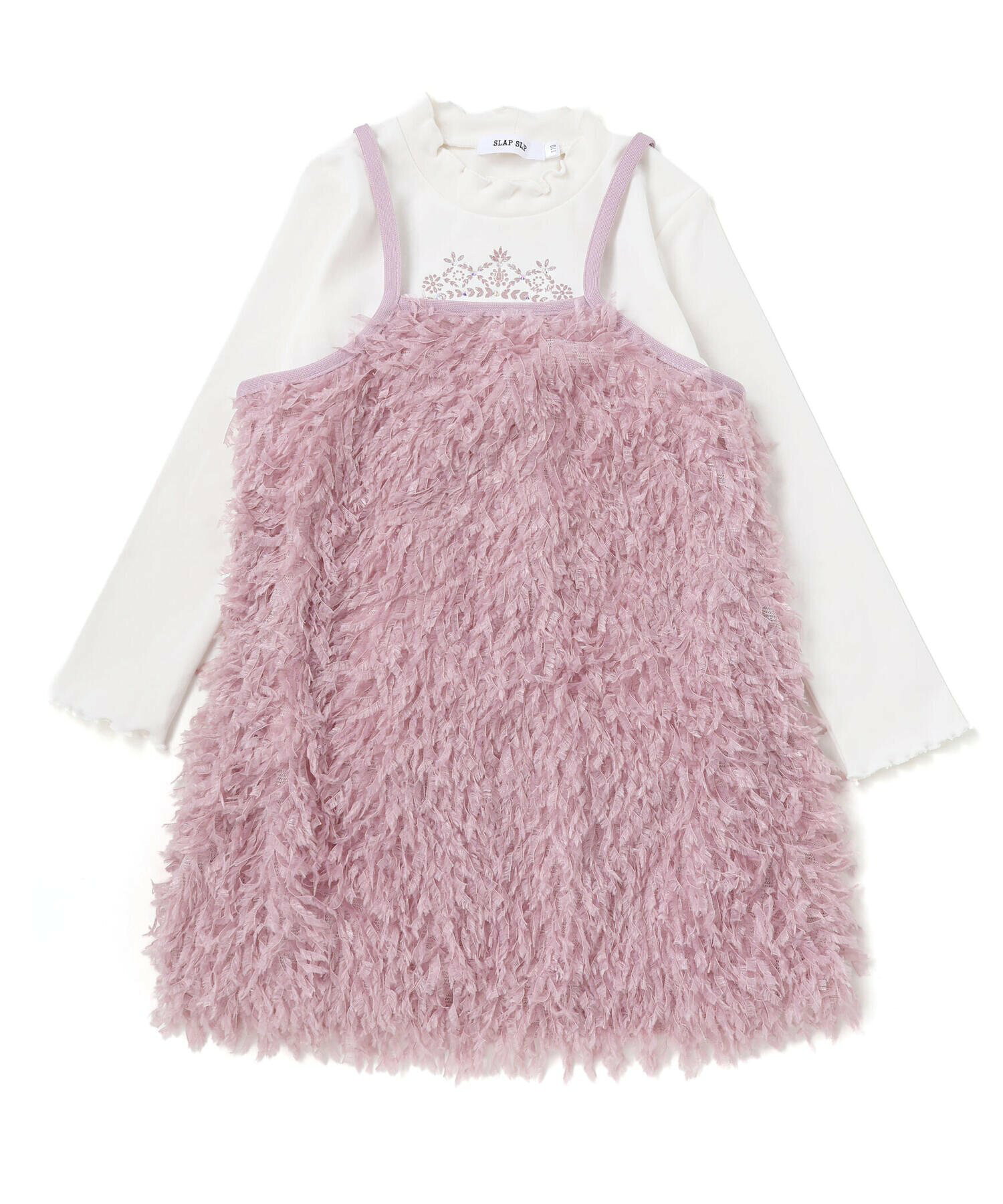 🆕【⭐訂購⭐】 🇯🇵日本直送 🌀閃亮圖案長袖Tee+毛絨吊帶裙 套裝［2款選］ 🌀[ELBA-0190][260305]