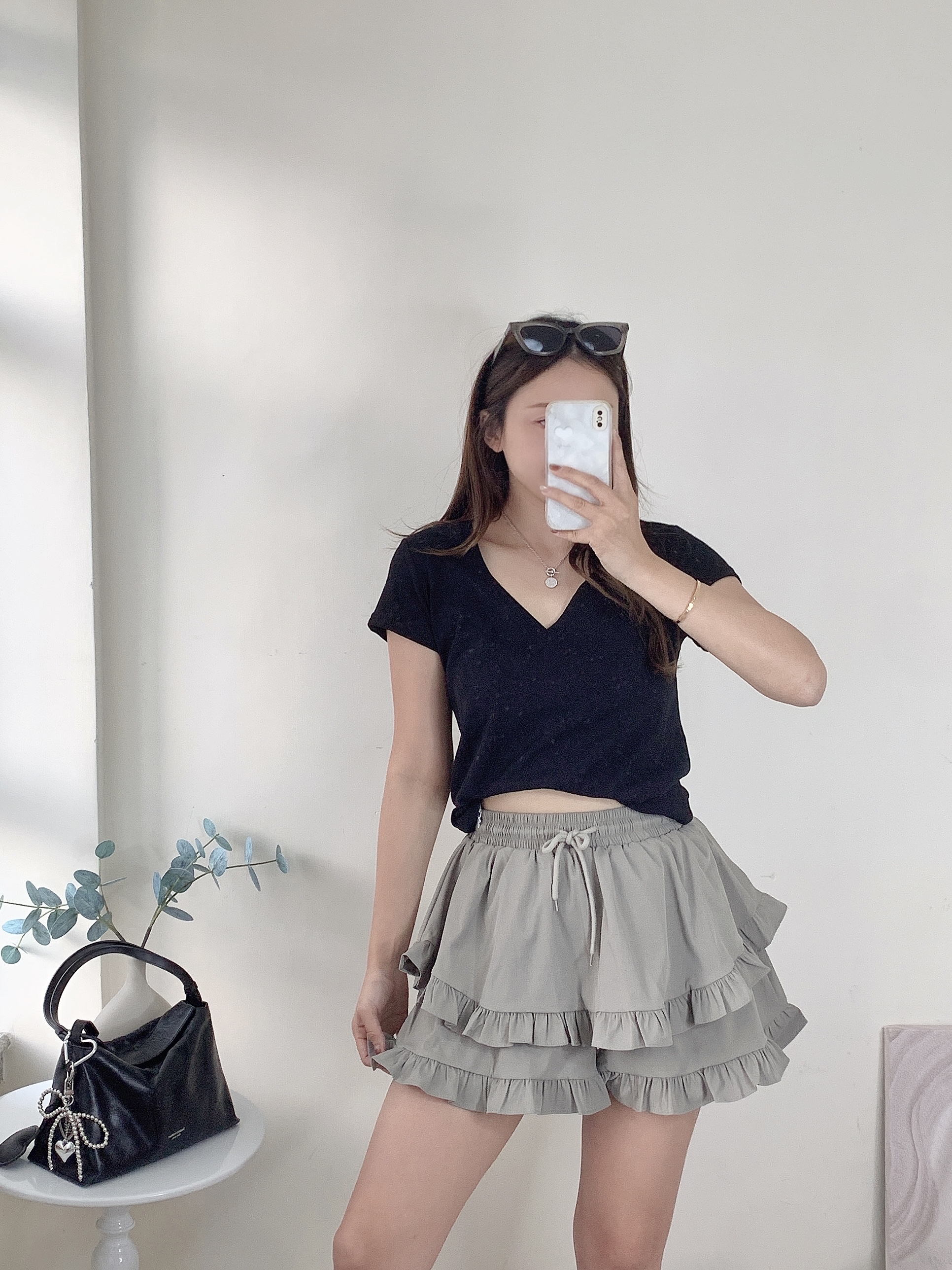 V領素色Tee(5色）