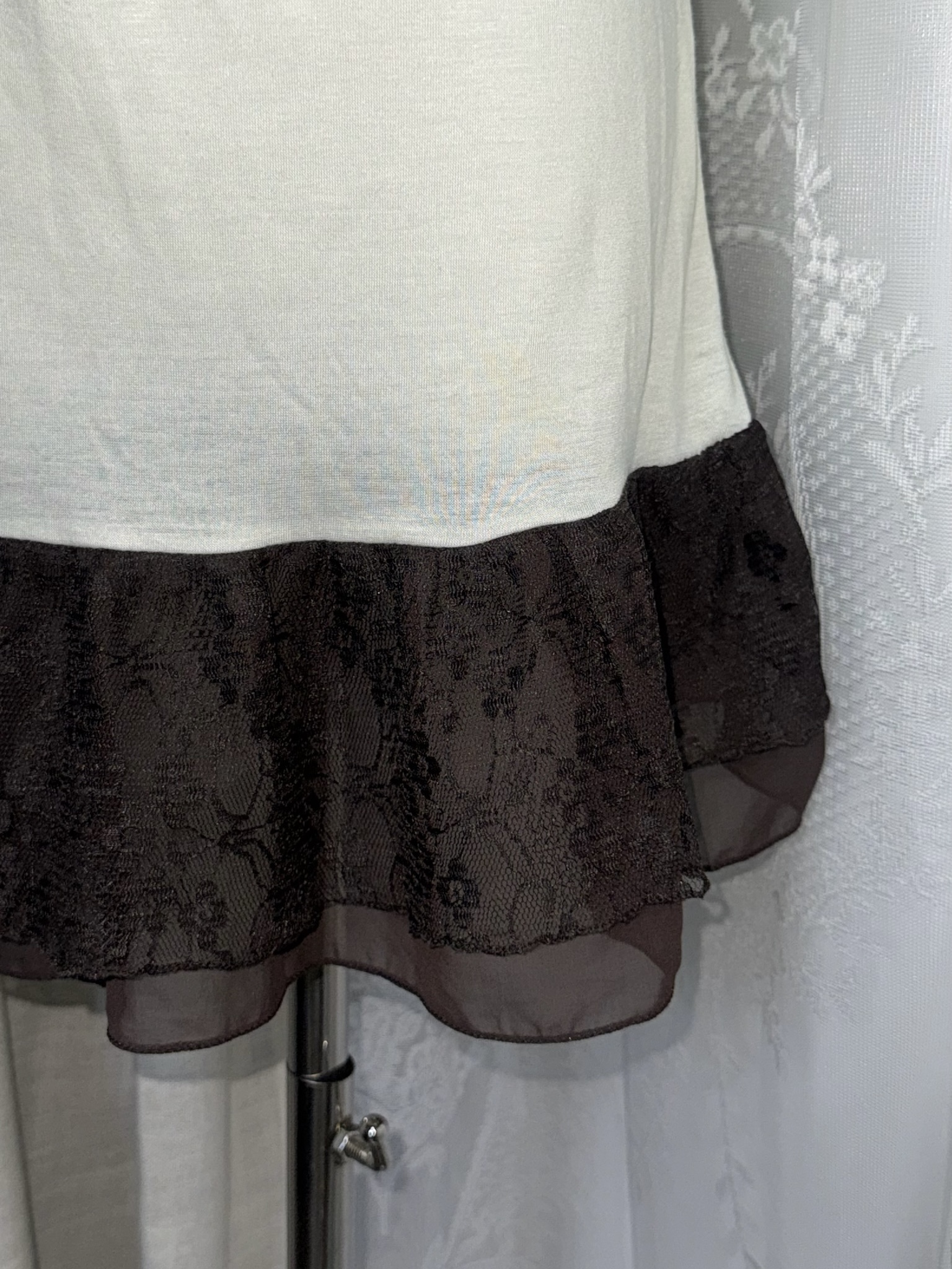 Mori Grunge Layered Crochet Cardigan & Chiffon Dress Set