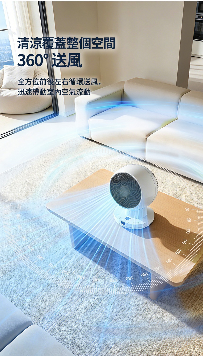IRIS OHYAMA 愛麗思 360全方位靜音循環風扇 Type-C 供電 PCF-DCQ15T (預購產品)