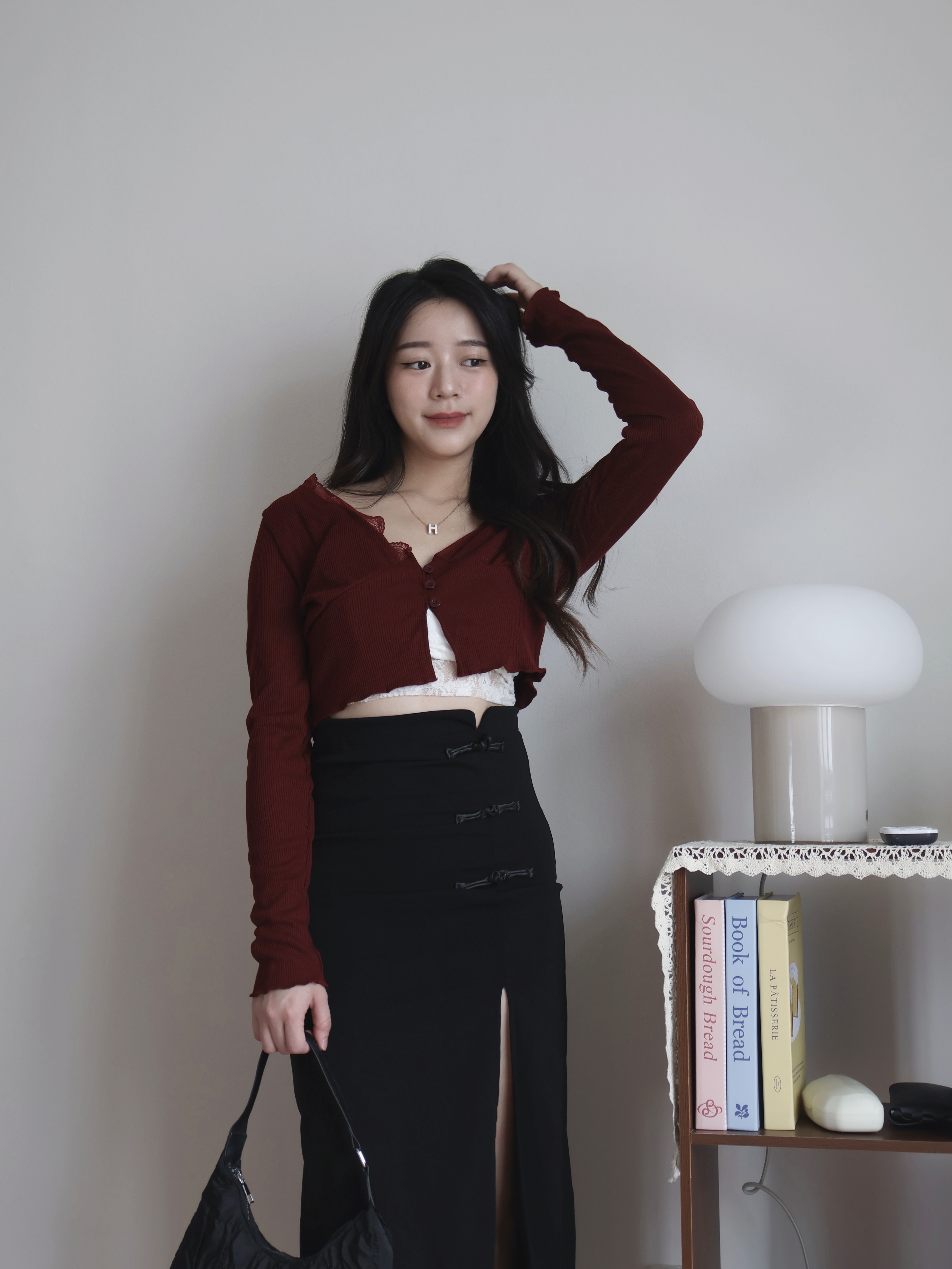 Berry Lace Knit Top | Red
