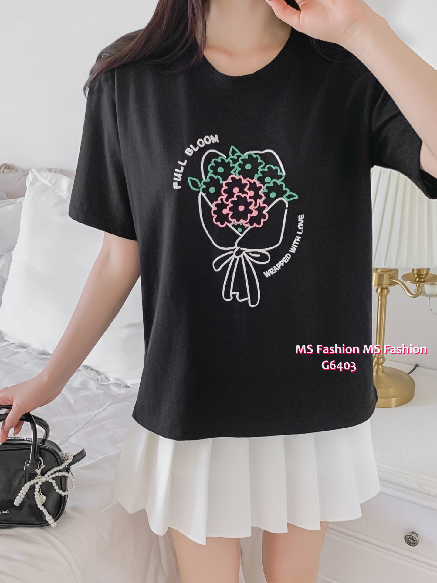 G6403 花花print tee