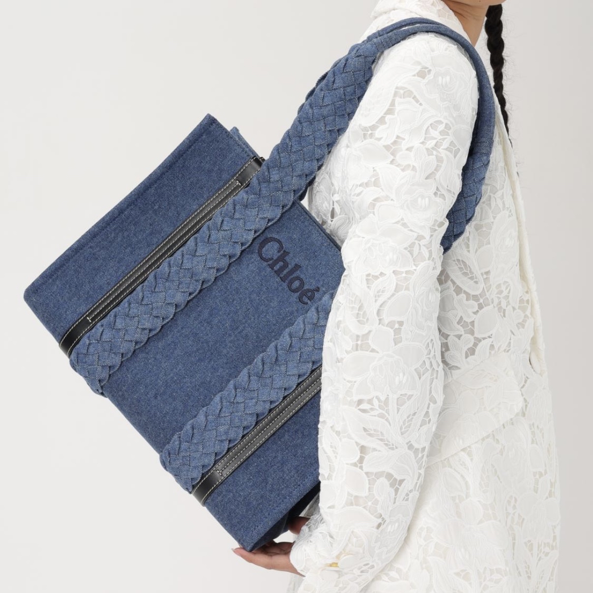 Chloe Woody牛仔中號Totebag 