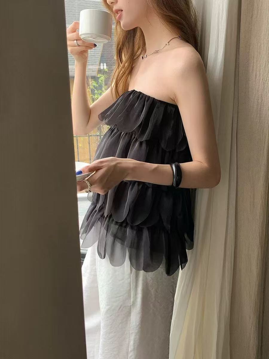 TP327风层叠花瓣抹胸