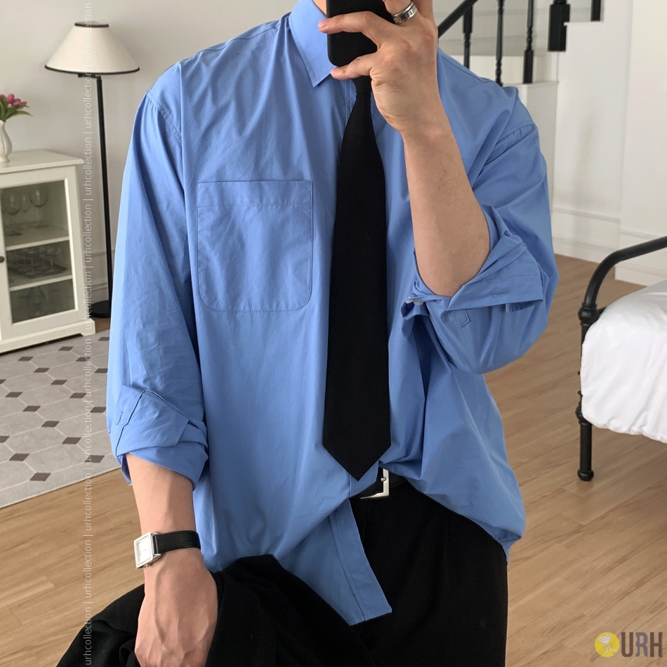 【100%保證韓國直送】簡約經典百搭半寬鬆純棉恤衫 Basic Cotton Shirt [11 color] RL114770