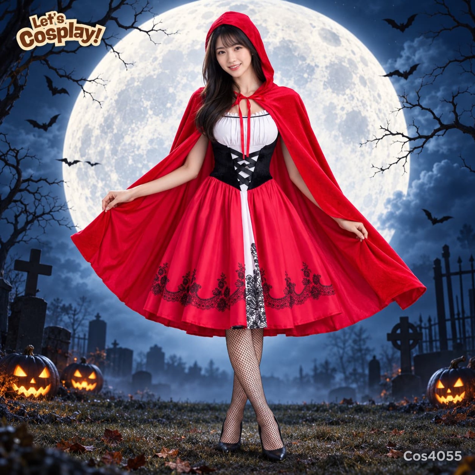 成人小紅帽服裝 Little Red Riding Hood Costume 海洋公園哈囉喂萬聖節角色扮演 Lets Cosplay COS4055