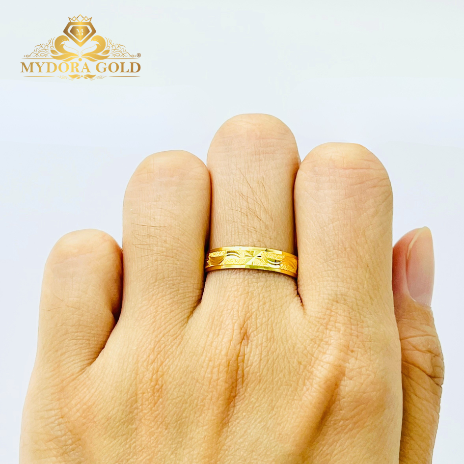 MYDORA Cincin Belah Rotan Pahat Pasir l EMAS 916/22K
