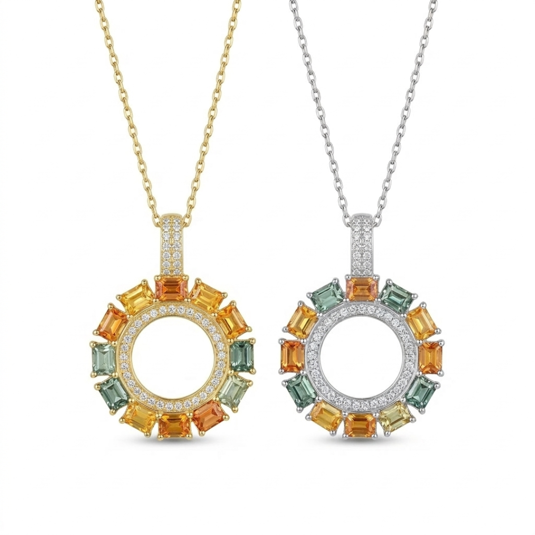 「火耀水龍玄晶・橫石圈頸鏈」｜隨身風水法陣｜高訂天然彩色藍寶石系列