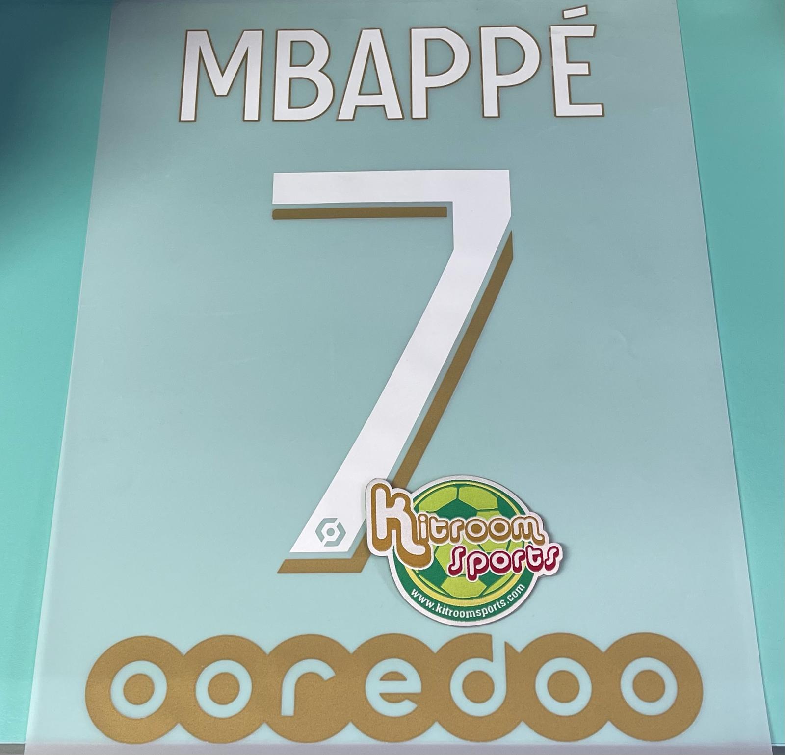 2020-21 PSG 3rd Ligue 1 Nameset #7 MBAPPE w/Sponsor