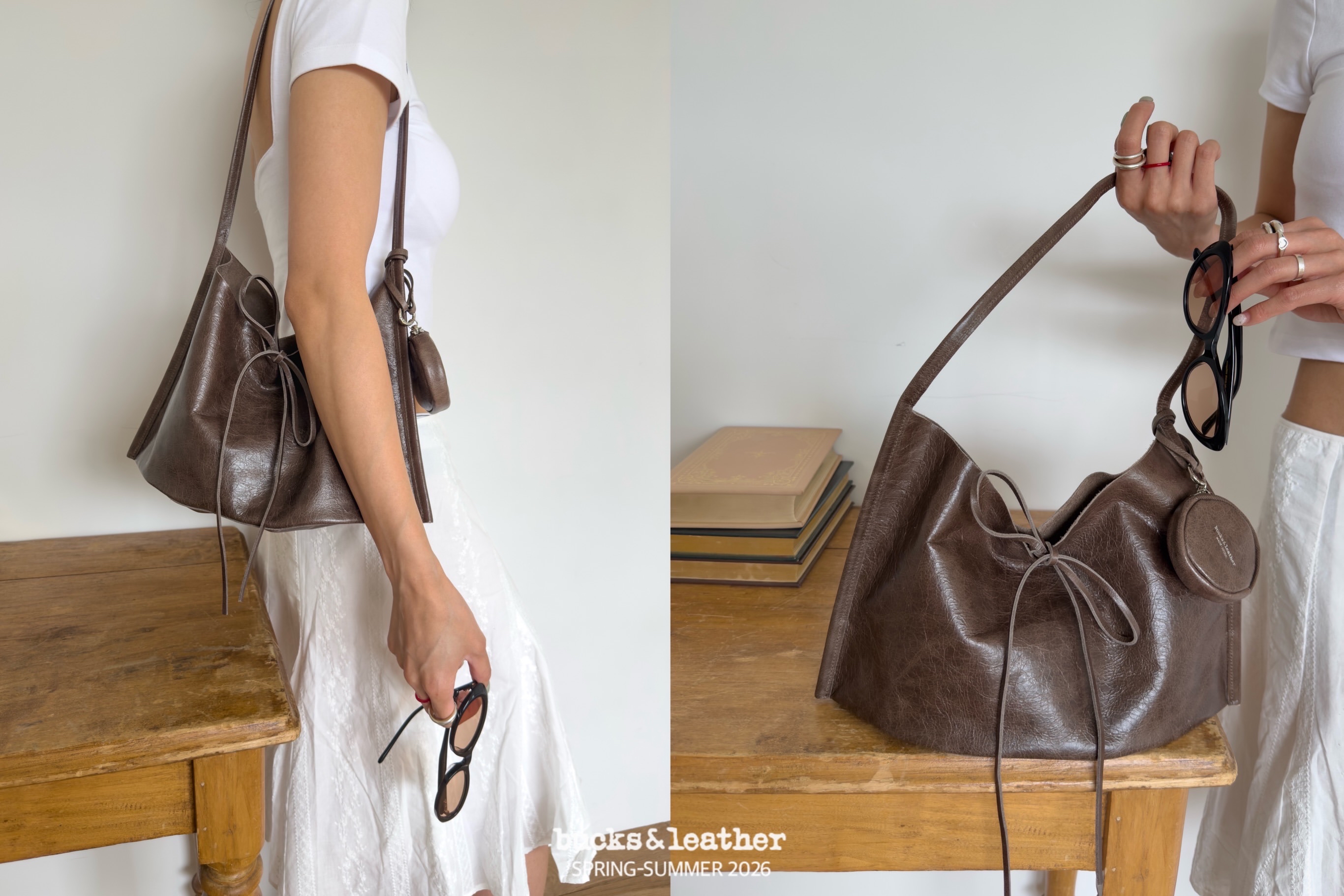 【26SS 】預訂_Flat Cross Bag By Bucks & leather