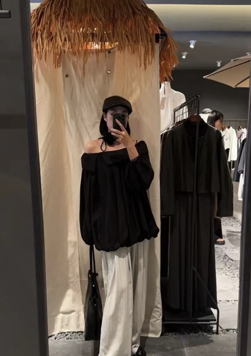 TP399一字肩挂脖上衣