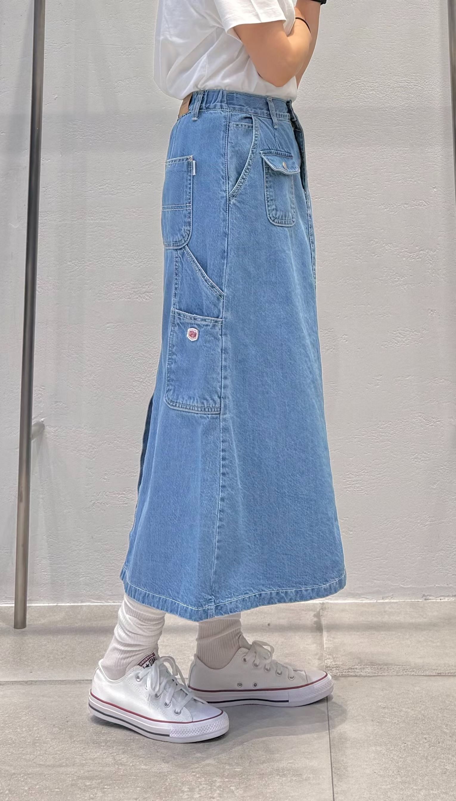 前Pocket 牛仔SK 