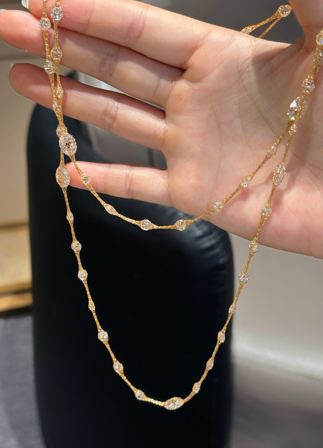 18K Cubic Zirconia Gold Necklace