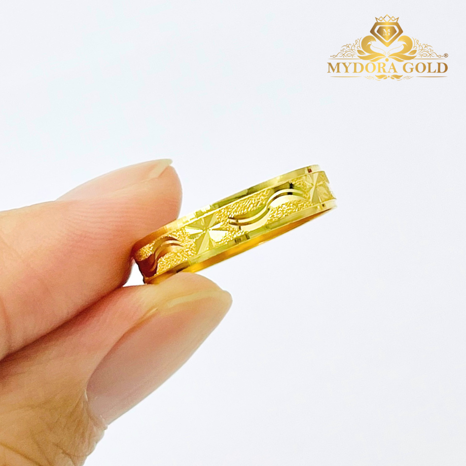 MYDORA Cincin Belah Rotan Pahat Pasir l EMAS 916/22K