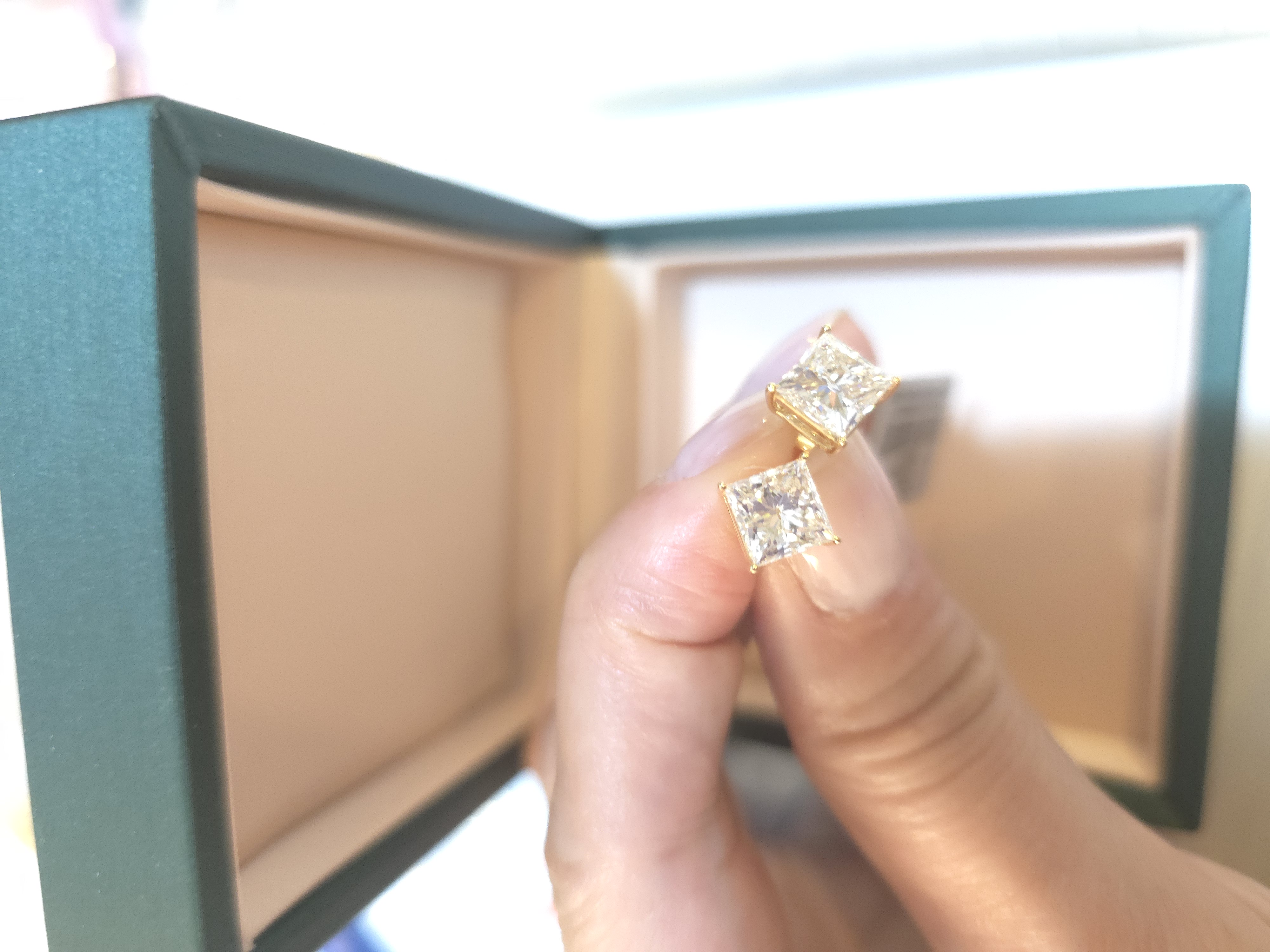 18K培育鑽石耳環 D3.03 G1.071 E/VVS2 E/VVS2