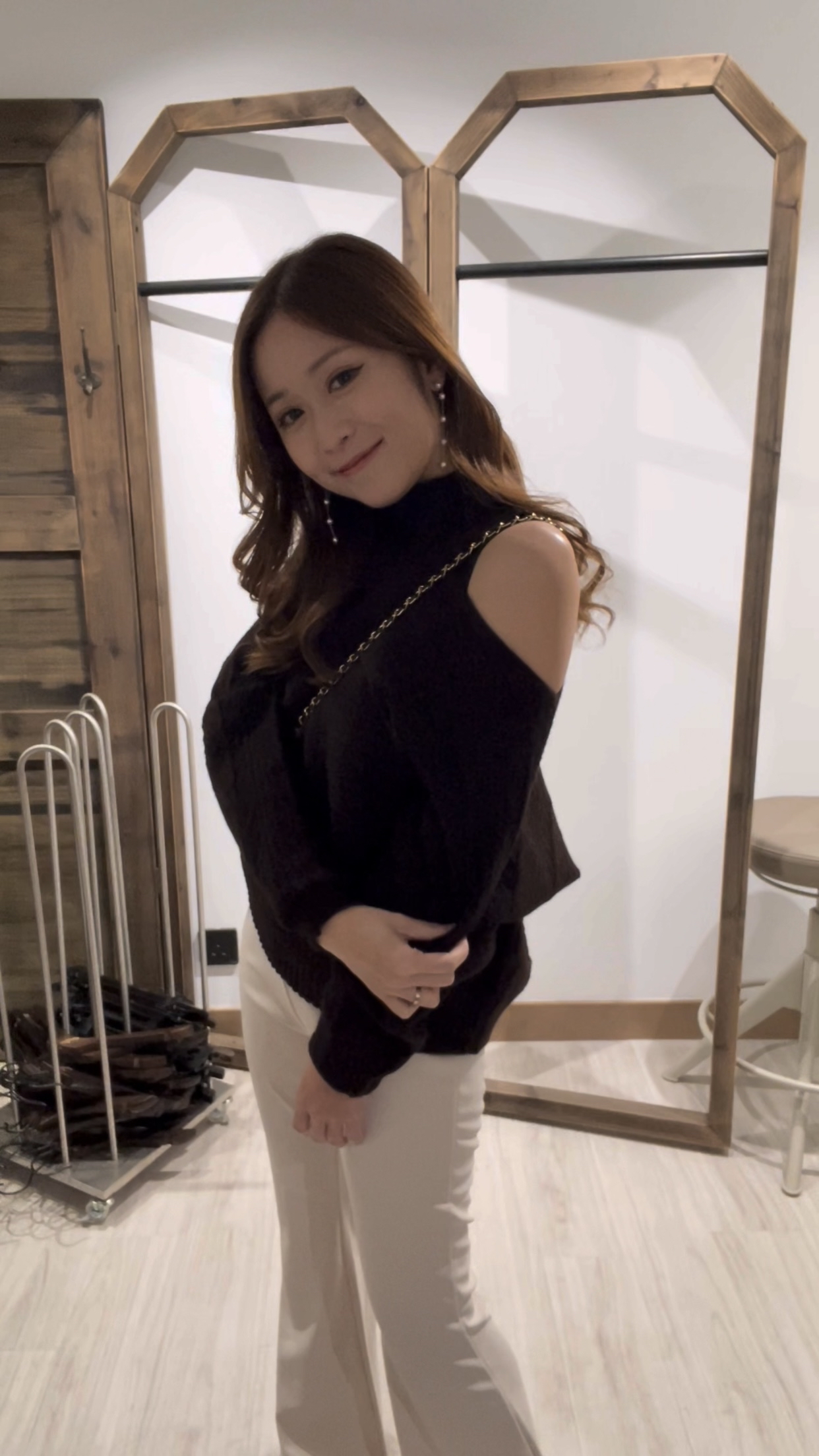 [限時閃購]2-WAY巴洛克織紋毛衣(背心+上衣)[KR]棕色308279