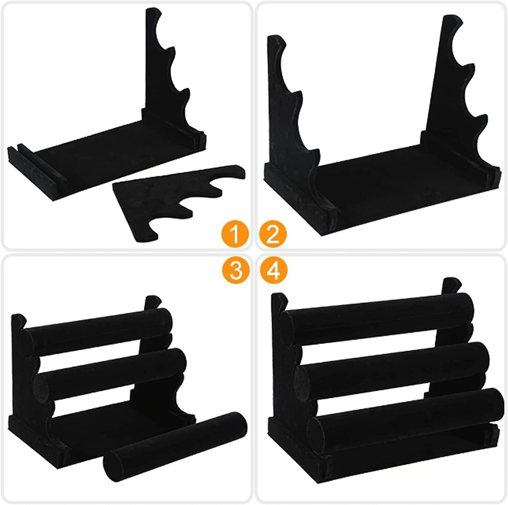 絨布三層手鐲展示架 黑色 UB0258