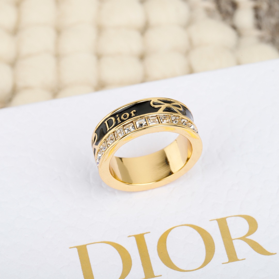 【原單】Dior Night Code Ring 分層字母水鑽蝴蝶結戒指 