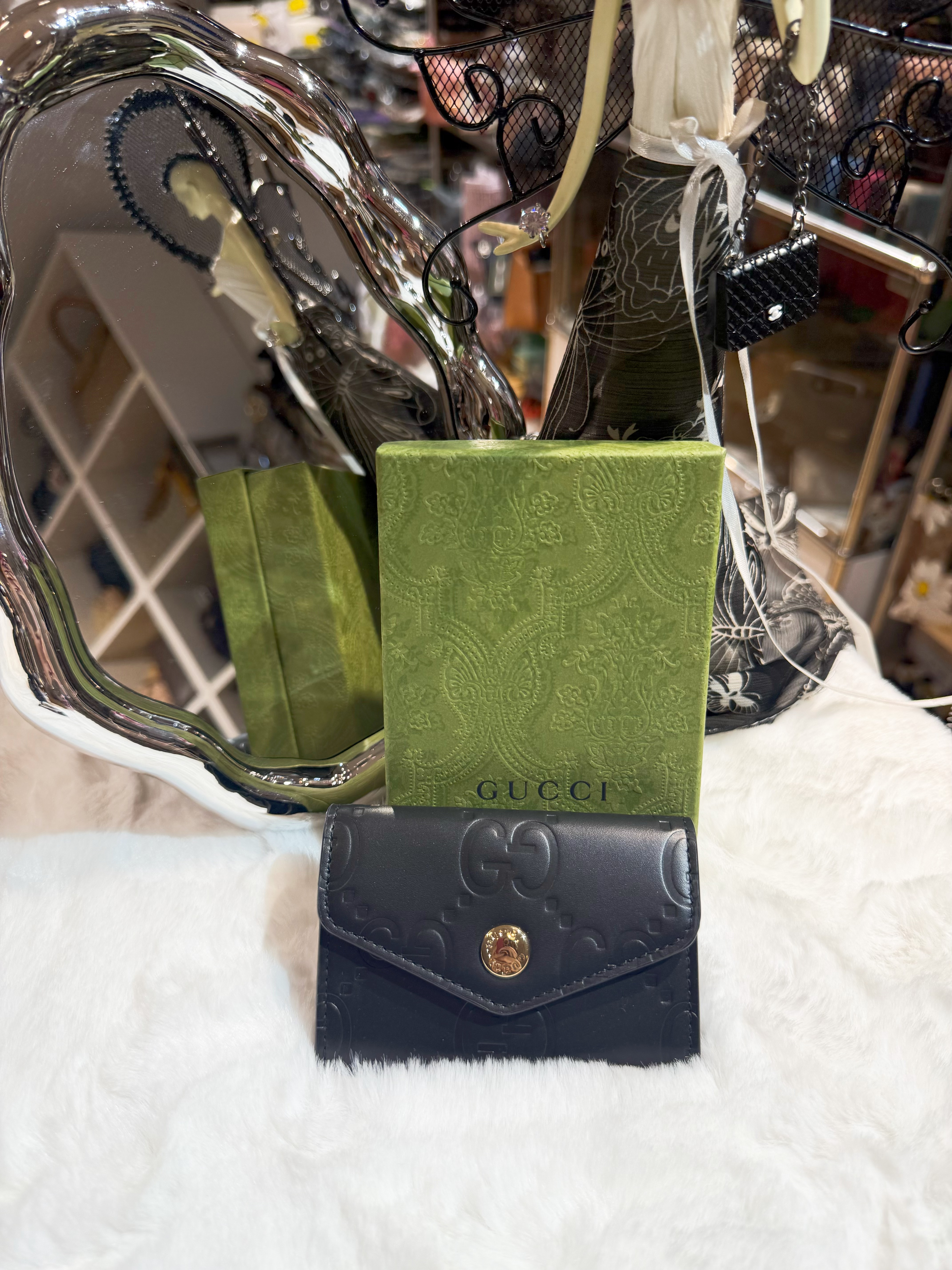 Gucci flap card holder GG/blk