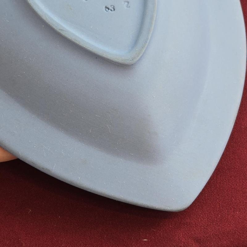 Vintage Wedgwood Blue Jasper Trinket Dish - Heart (MT2462/MT2463)