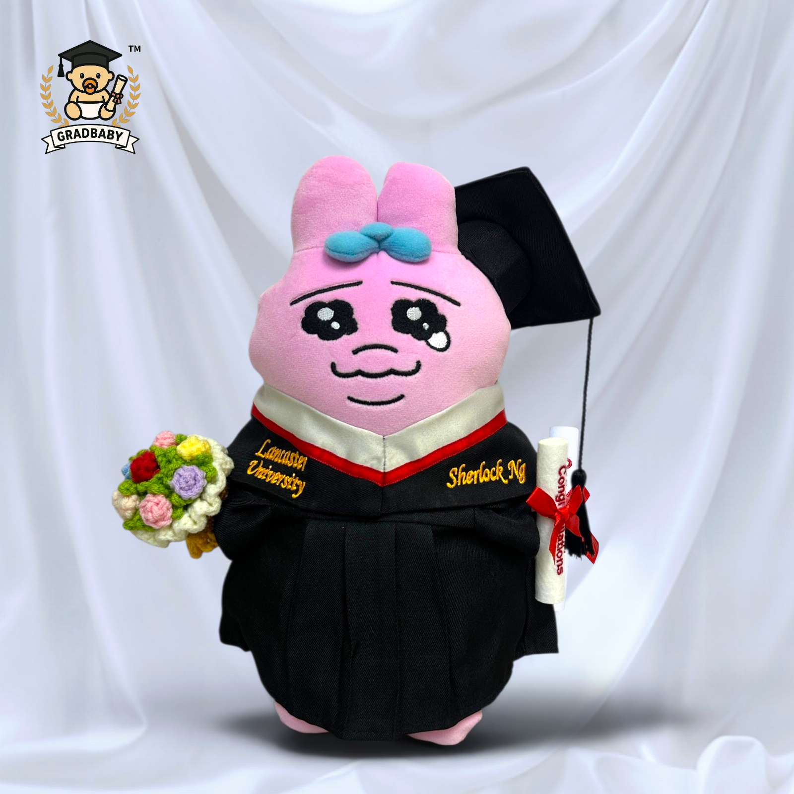 英國蘭卡斯特大學畢業公仔 褲褲兔 底褲兔 Opanchu Usagi 27cm 可加繡英文名字 Lancaster University 畢業禮物 正版香港現貨 GradBaby